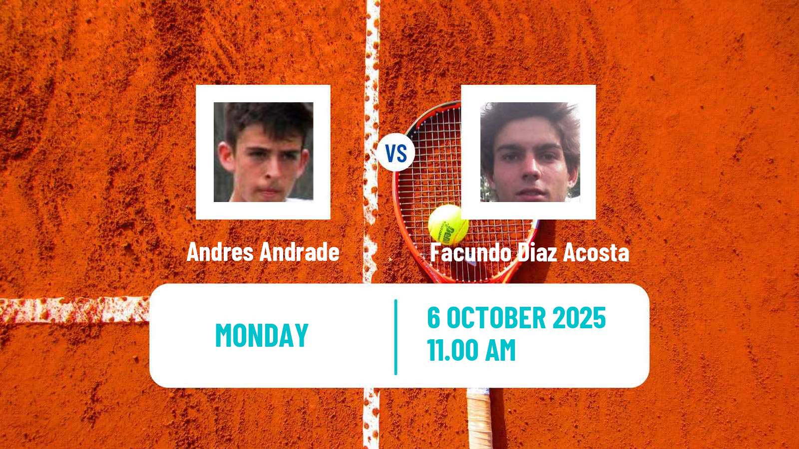 Tennis Cali Challenger Men Andres Andrade - Facundo Diaz Acosta