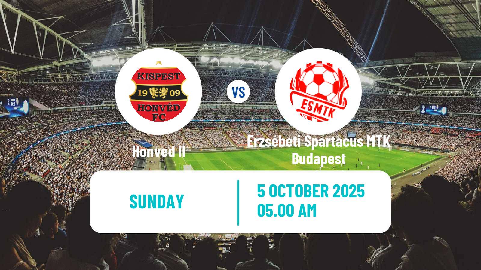 Football Hungarian NB III Southeast Honved II - Erzsébeti Spartacus MTK Budapest