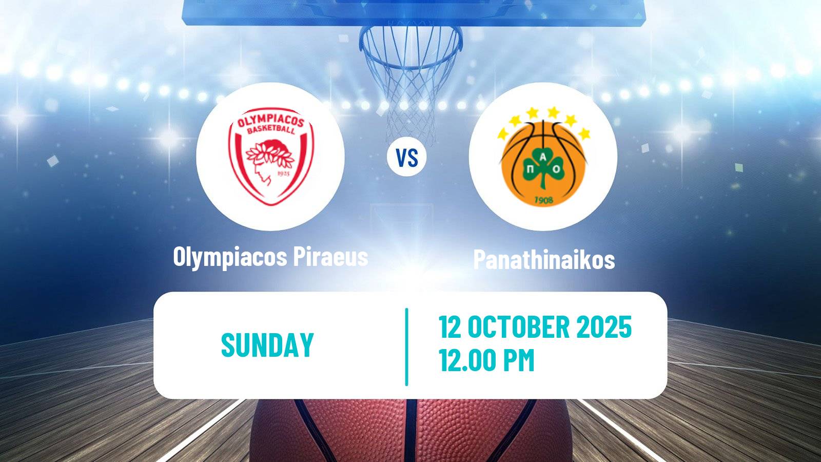 Basketball Greek Basket League A1 Olympiacos Piraeus - Panathinaikos