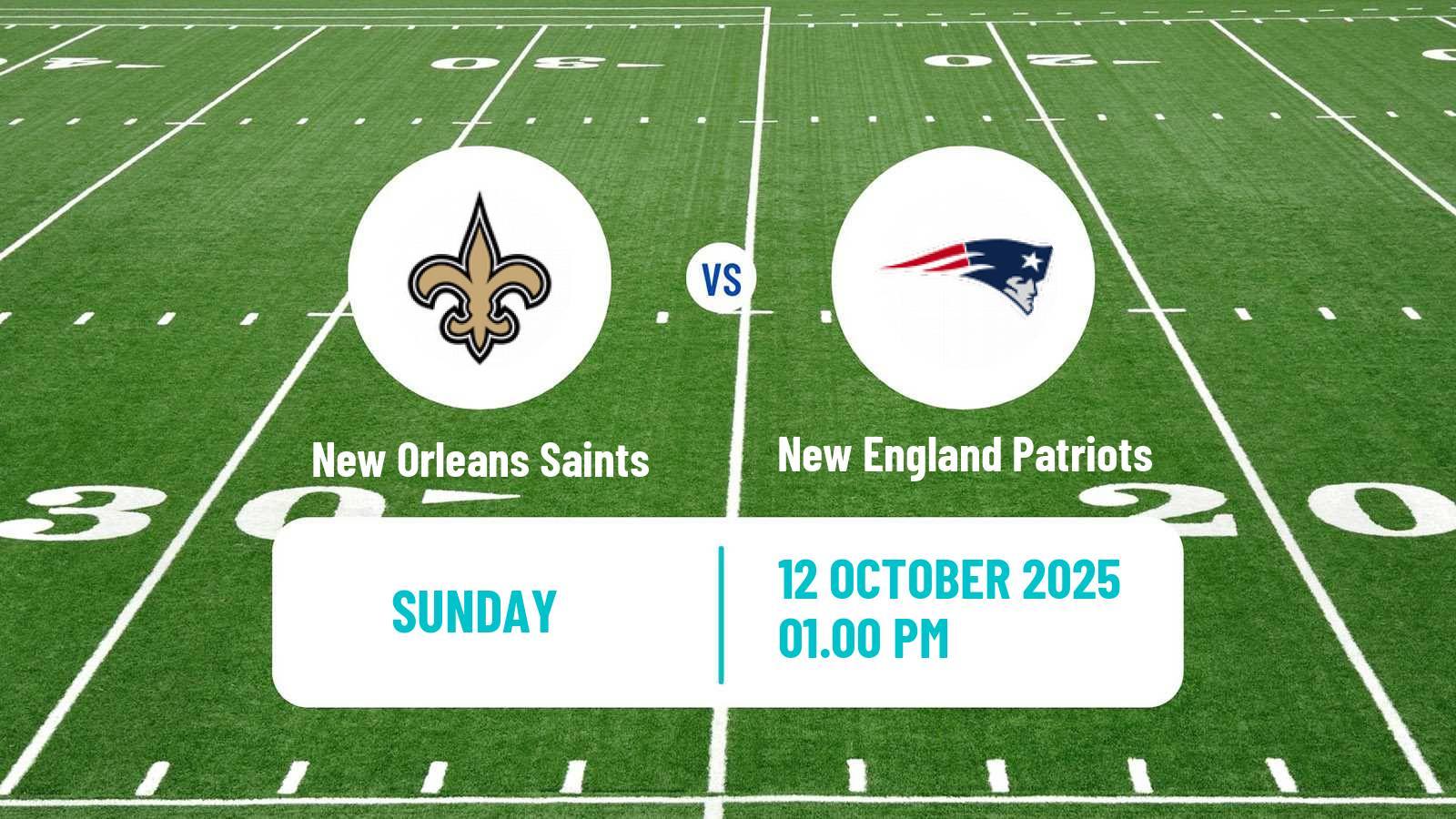 American football NFL New Orleans Saints - New England Patriots