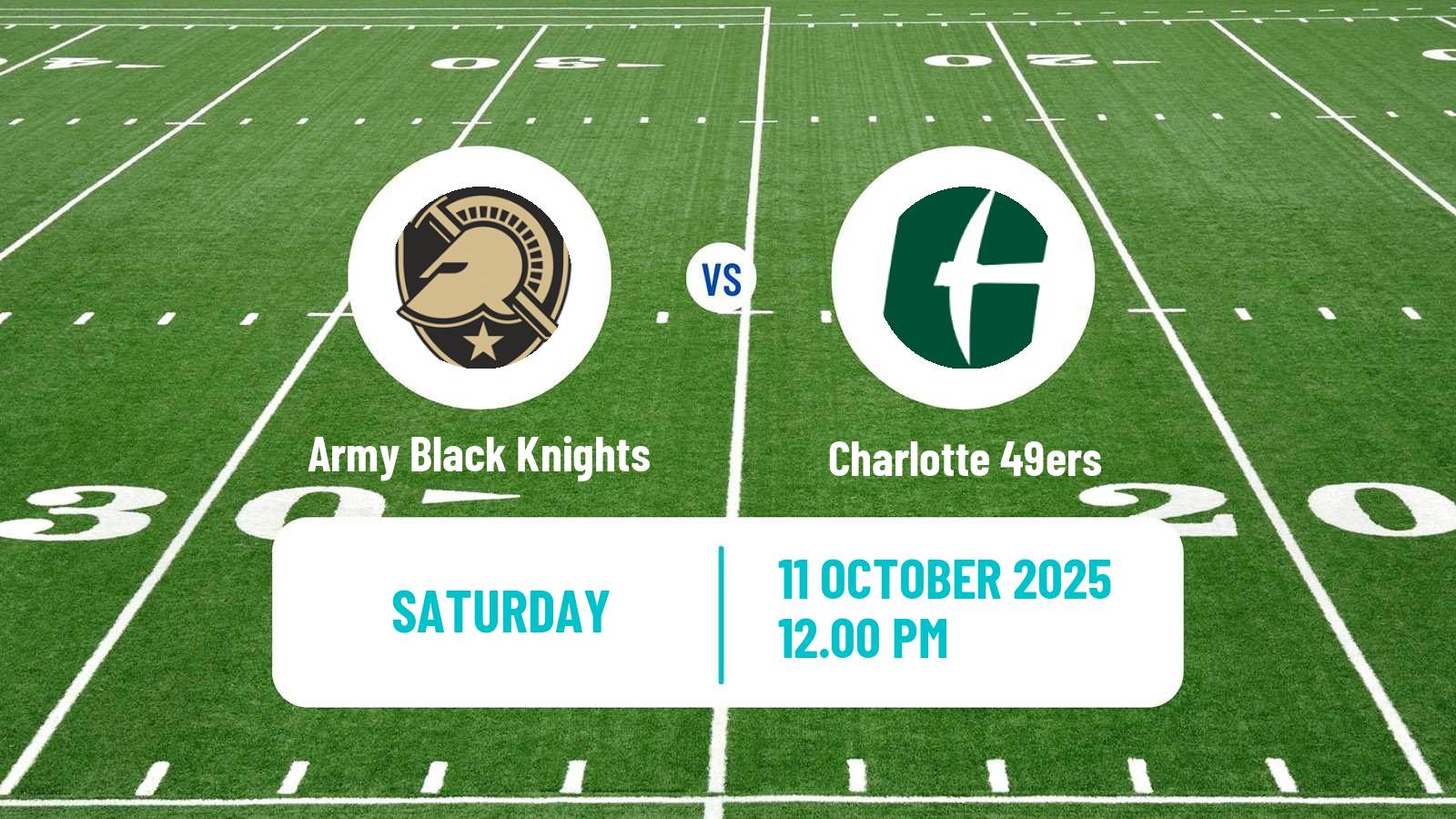 American football NCAA College Football Army Black Knights - Charlotte 49ers