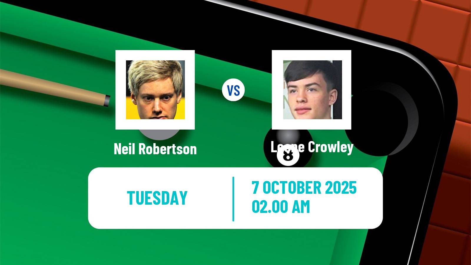 Snooker Grand Prix Neil Robertson - Leone Crowley