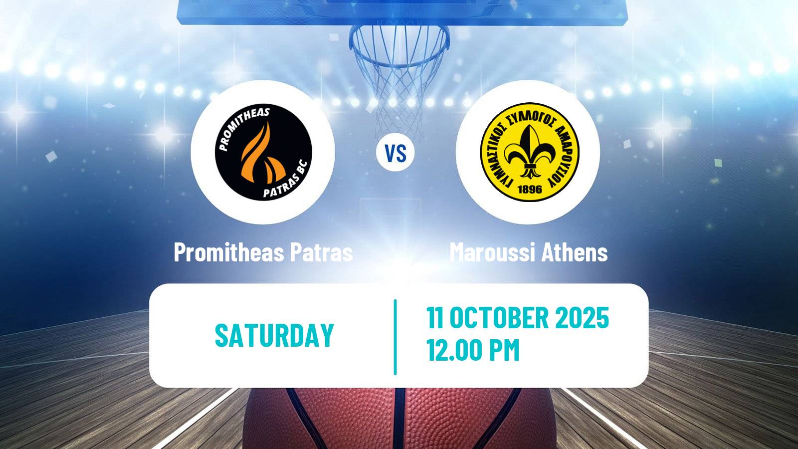 Basketball Greek Basket League A1 Promitheas Patras - Maroussi Athens