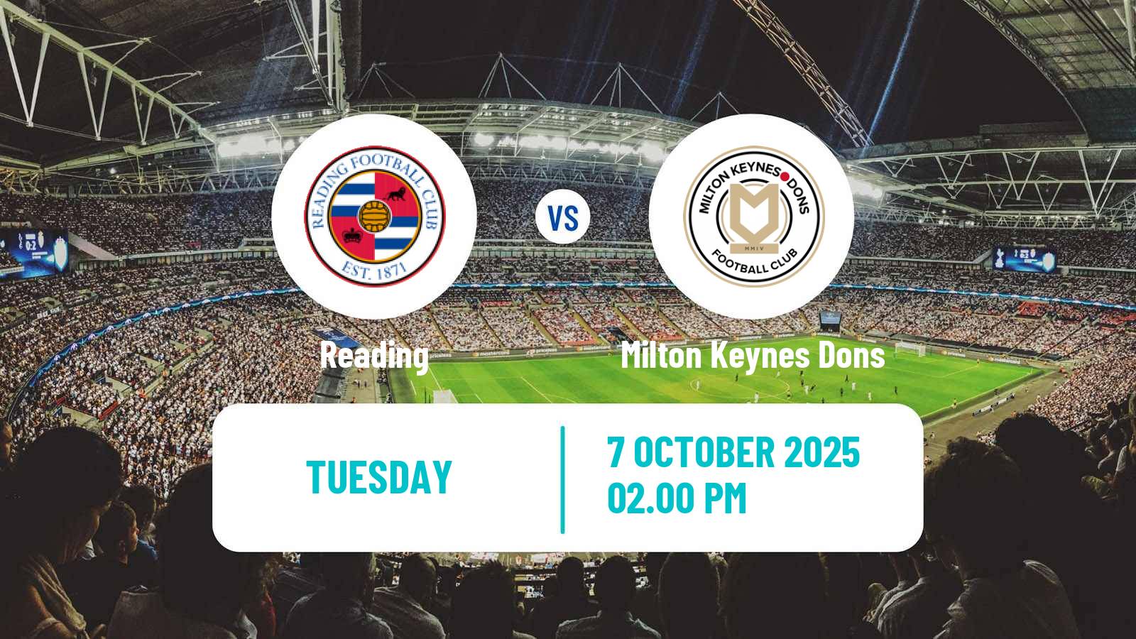 Football English EFL Trophy Reading - Milton Keynes Dons