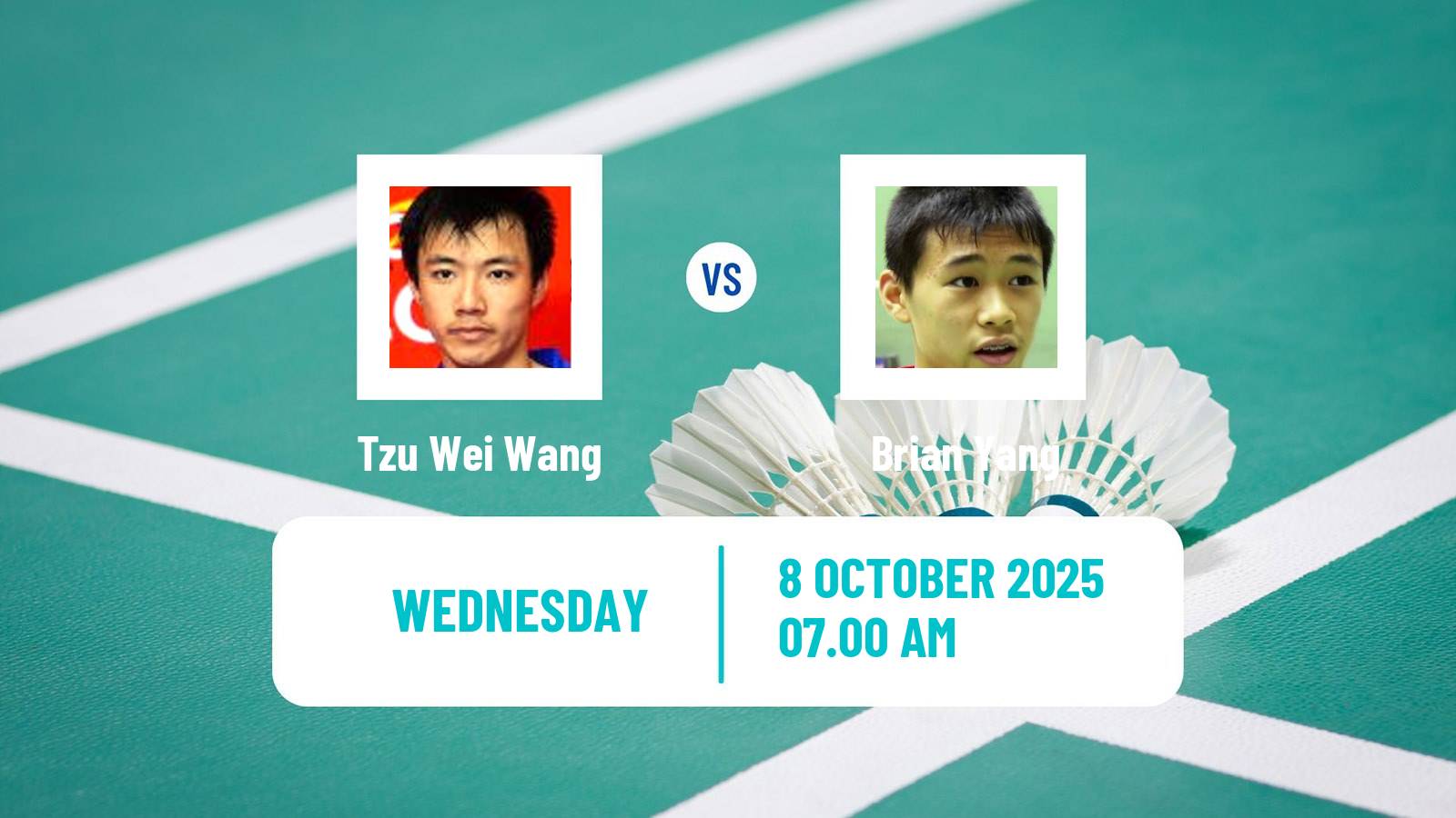 Badminton BWF World Tour Arctic Open Men Tzu Wei Wang - Brian Yang