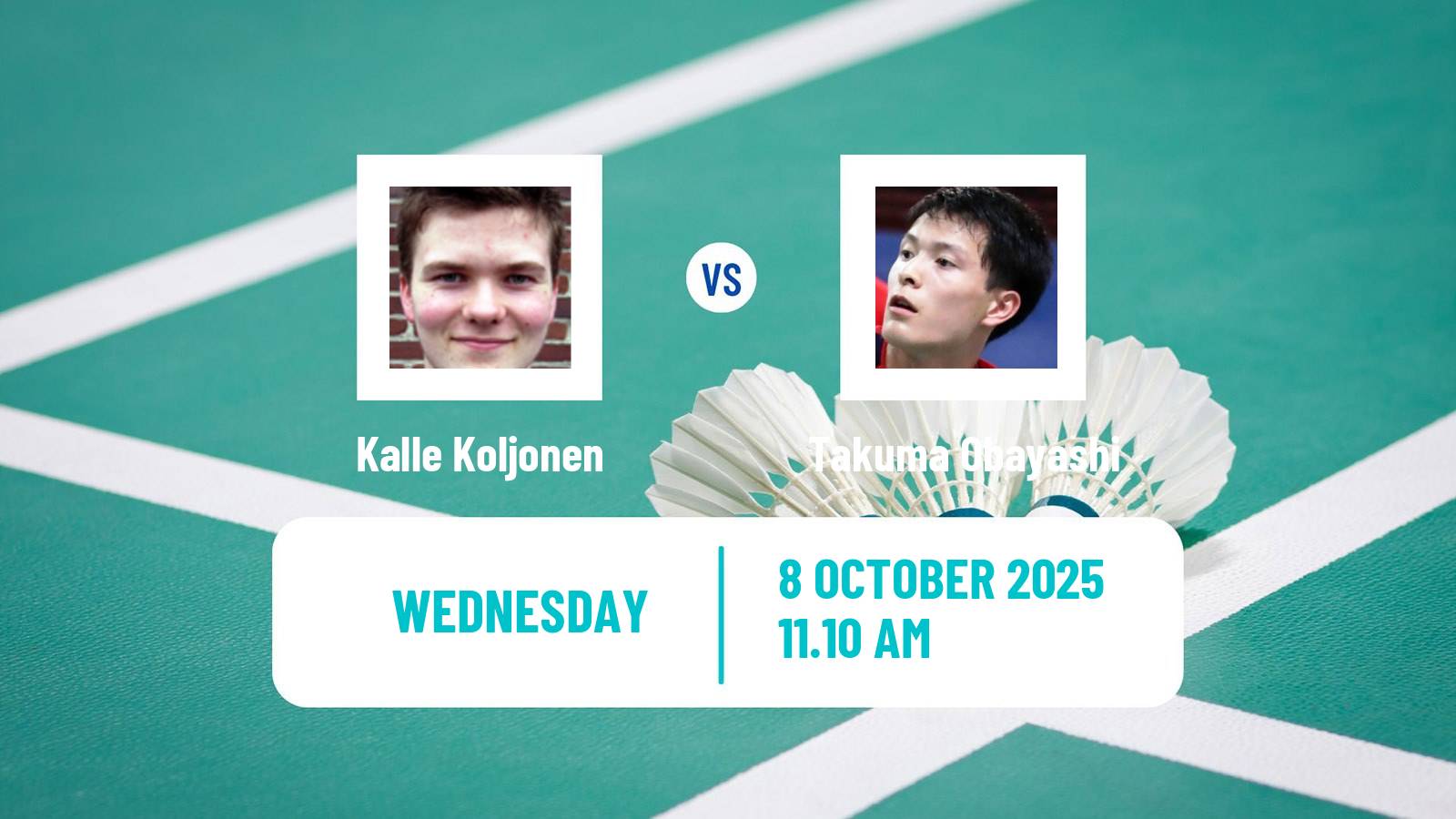 Badminton BWF World Tour Arctic Open Men Kalle Koljonen - Takuma Obayashi