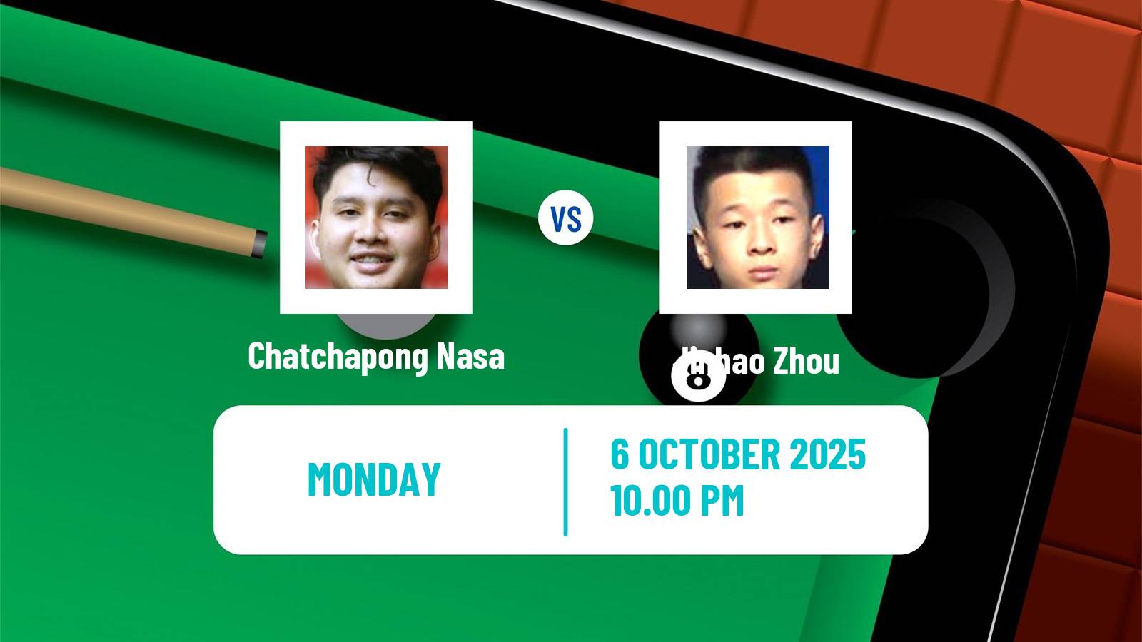 Snooker Grand Prix Chatchapong Nasa - Jinhao Zhou