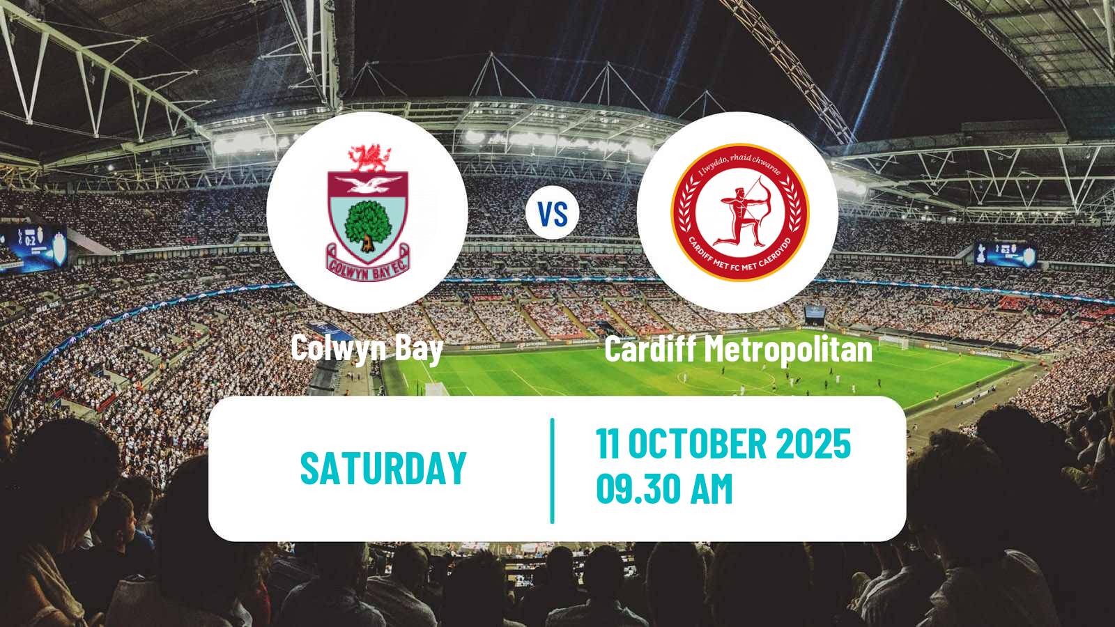 Football Welsh Cymru Premier Colwyn Bay - Cardiff Metropolitan