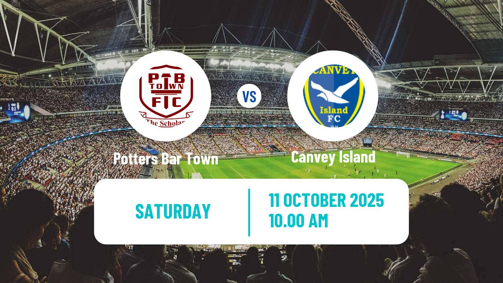 Football English Isthmian League Premier Division Potters Bar Town - Canvey Island