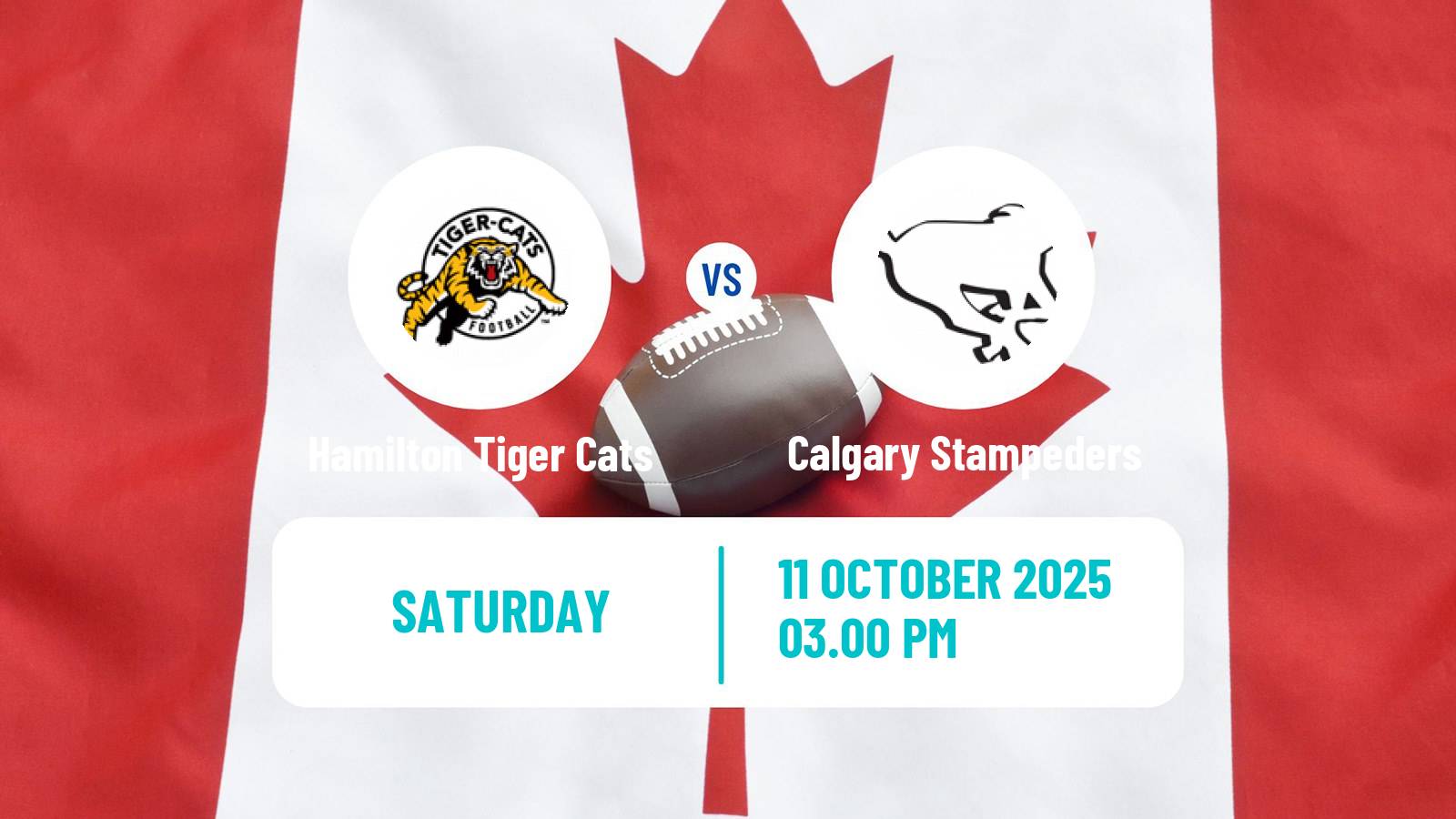 Canadian football CFL Hamilton Tiger Cats - Calgary Stampeders