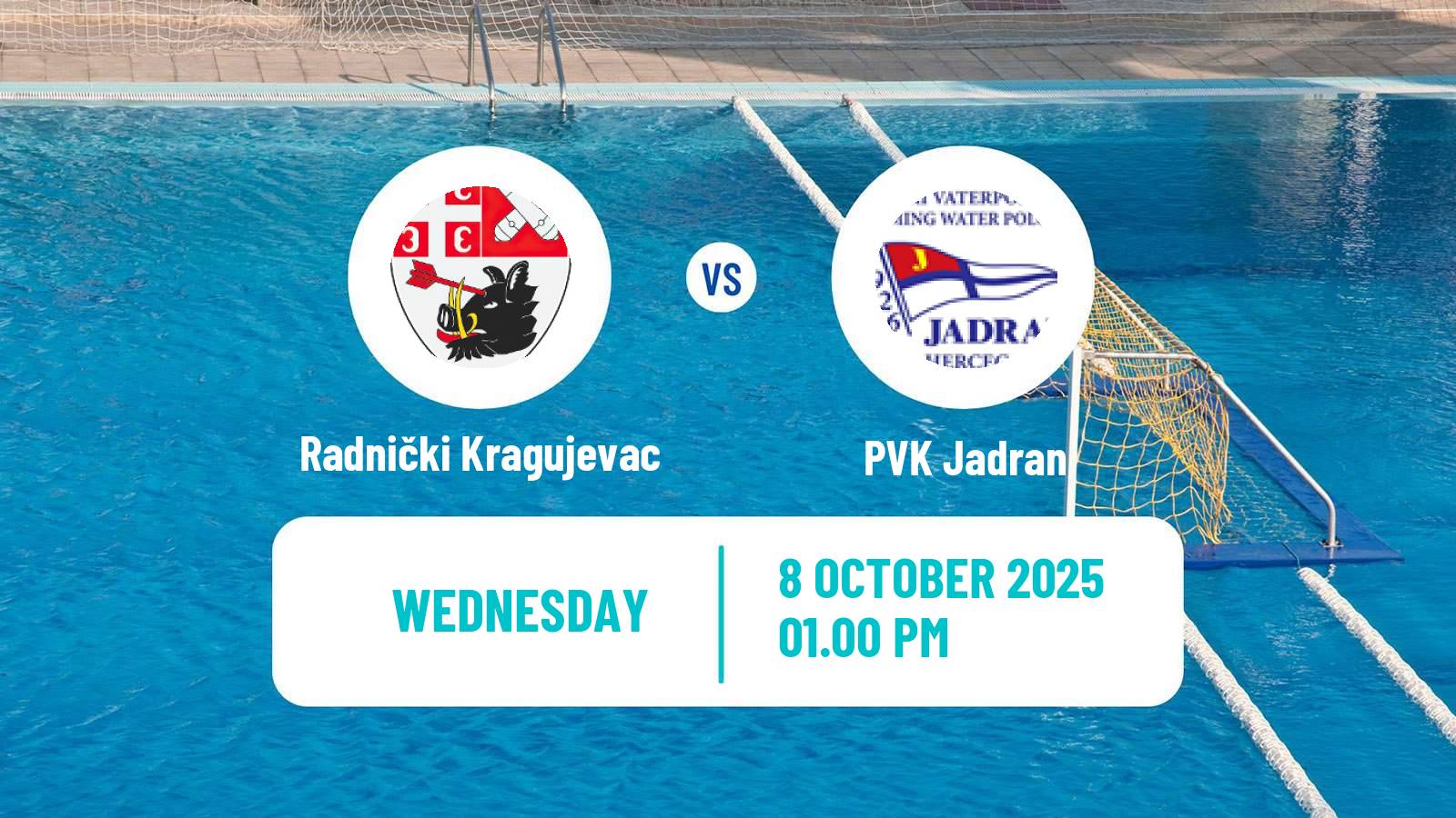 Water polo Regional League Water Polo Radnički Kragujevac - PVK Jadran