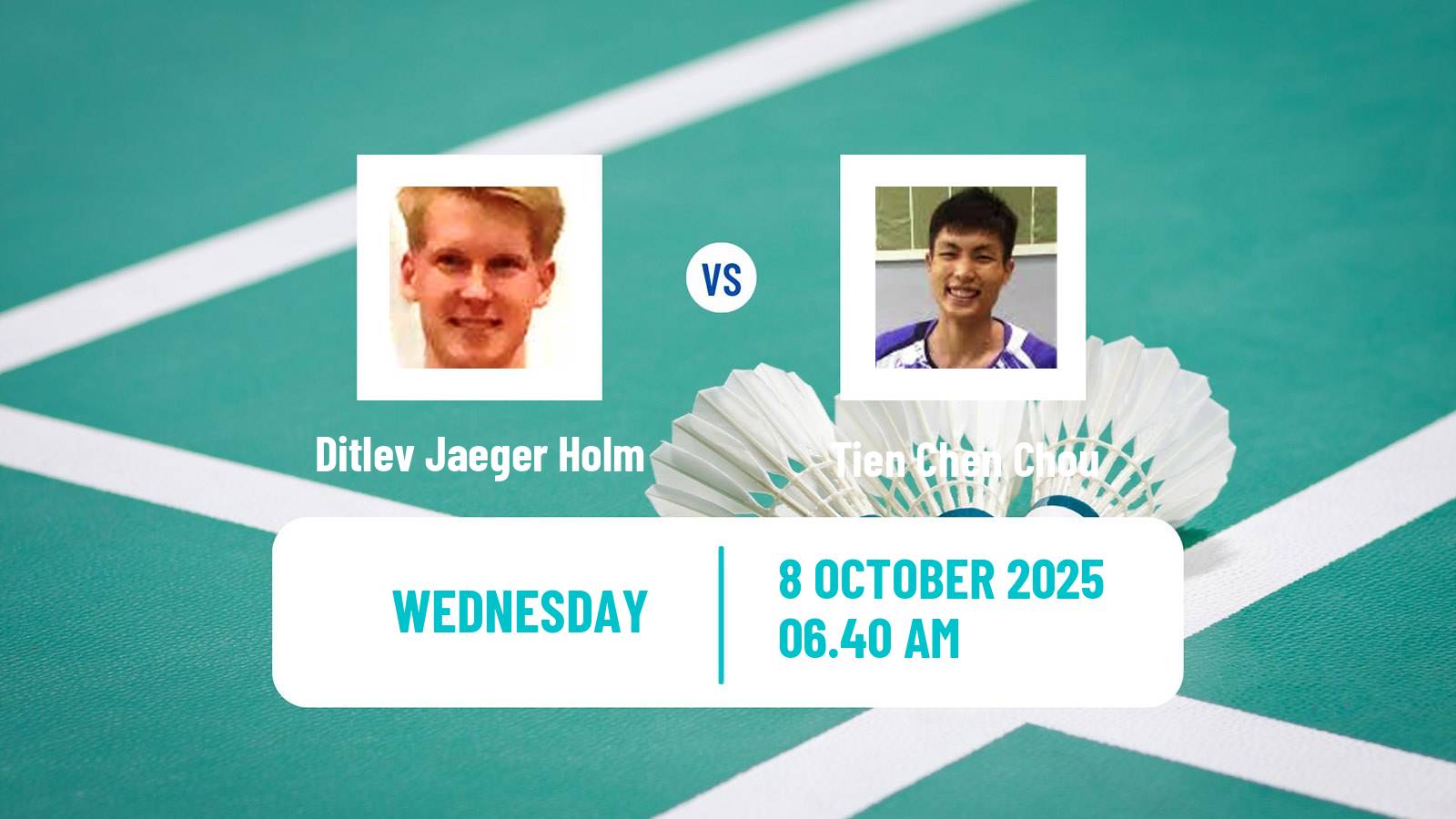 Badminton BWF World Tour Arctic Open Men Ditlev Jaeger Holm - Tien Chen Chou