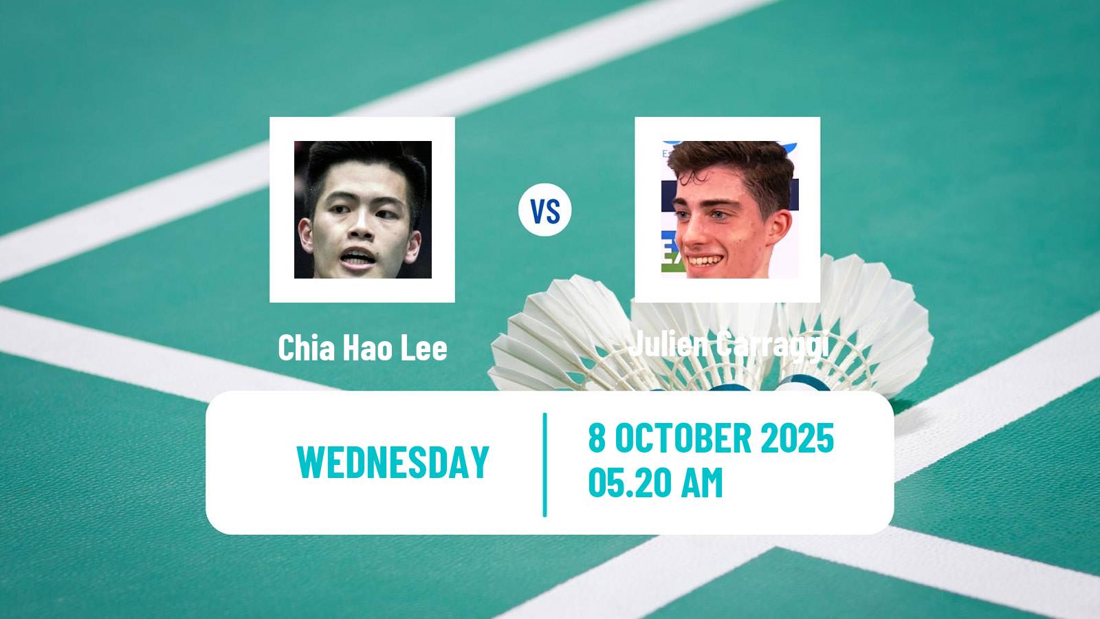 Badminton BWF World Tour Arctic Open Men Chia Hao Lee - Julien Carraggi
