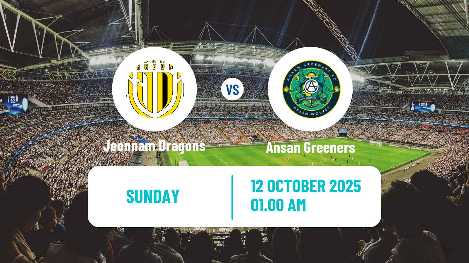 Football South Korean K-League 2 Jeonnam Dragons - Ansan Greeners