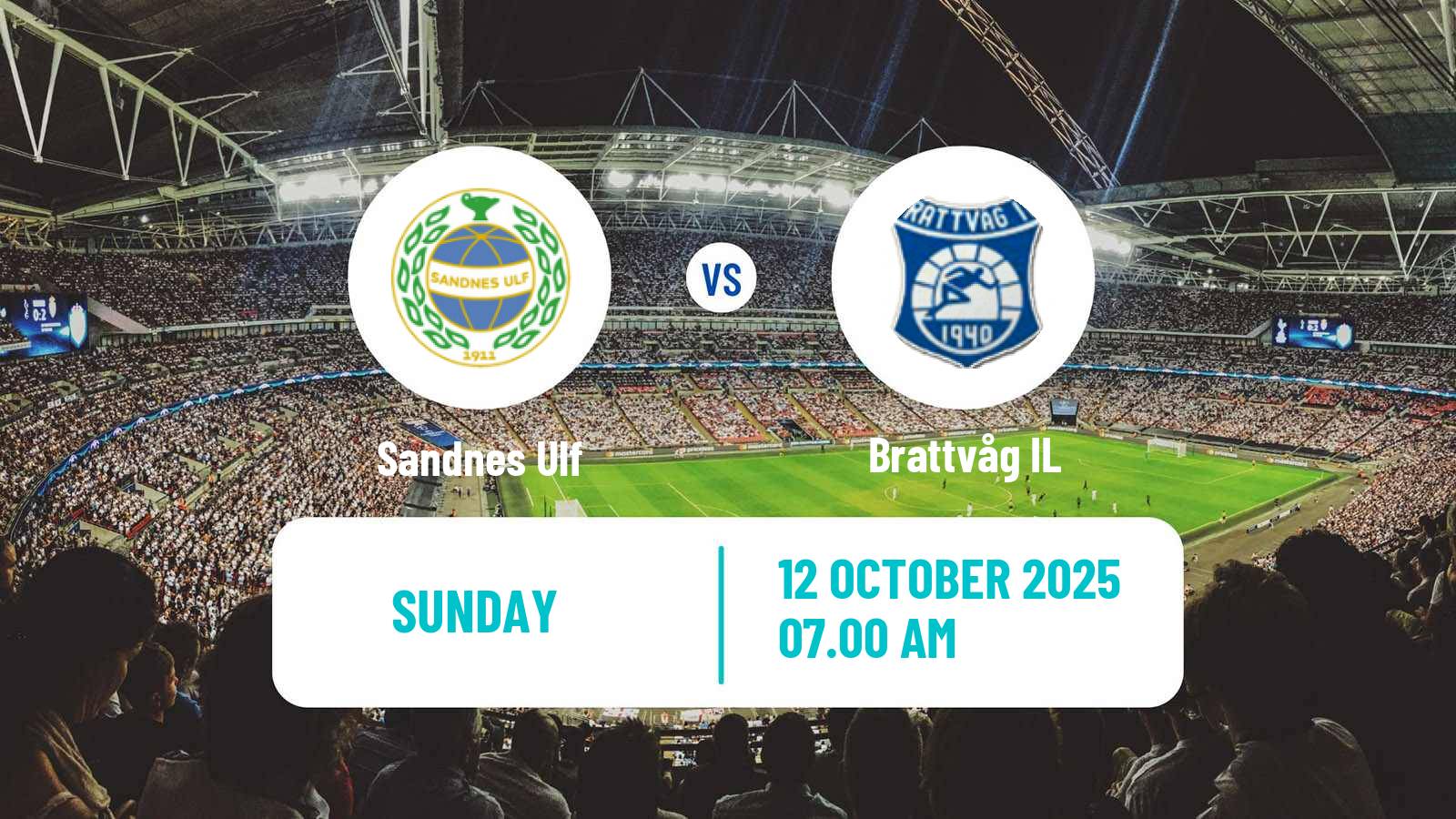 Football Norwegian Division 2 - Group 1 Sandnes Ulf - Brattvåg