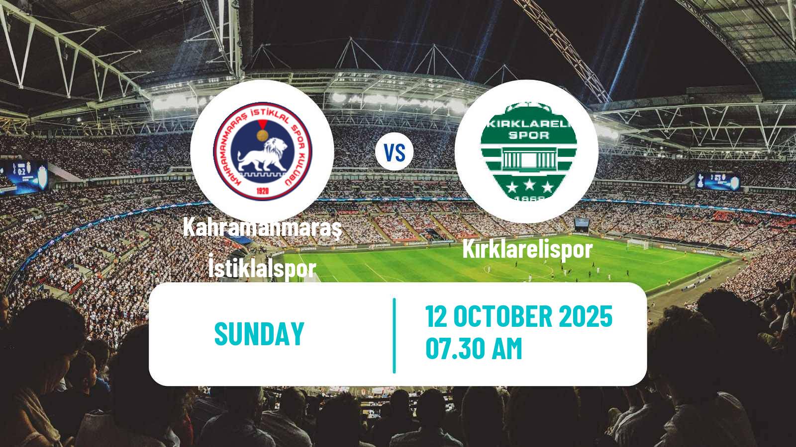Football Turkish Second League Red Group Kahramanmaraş İstiklalspor - Kırklarelispor