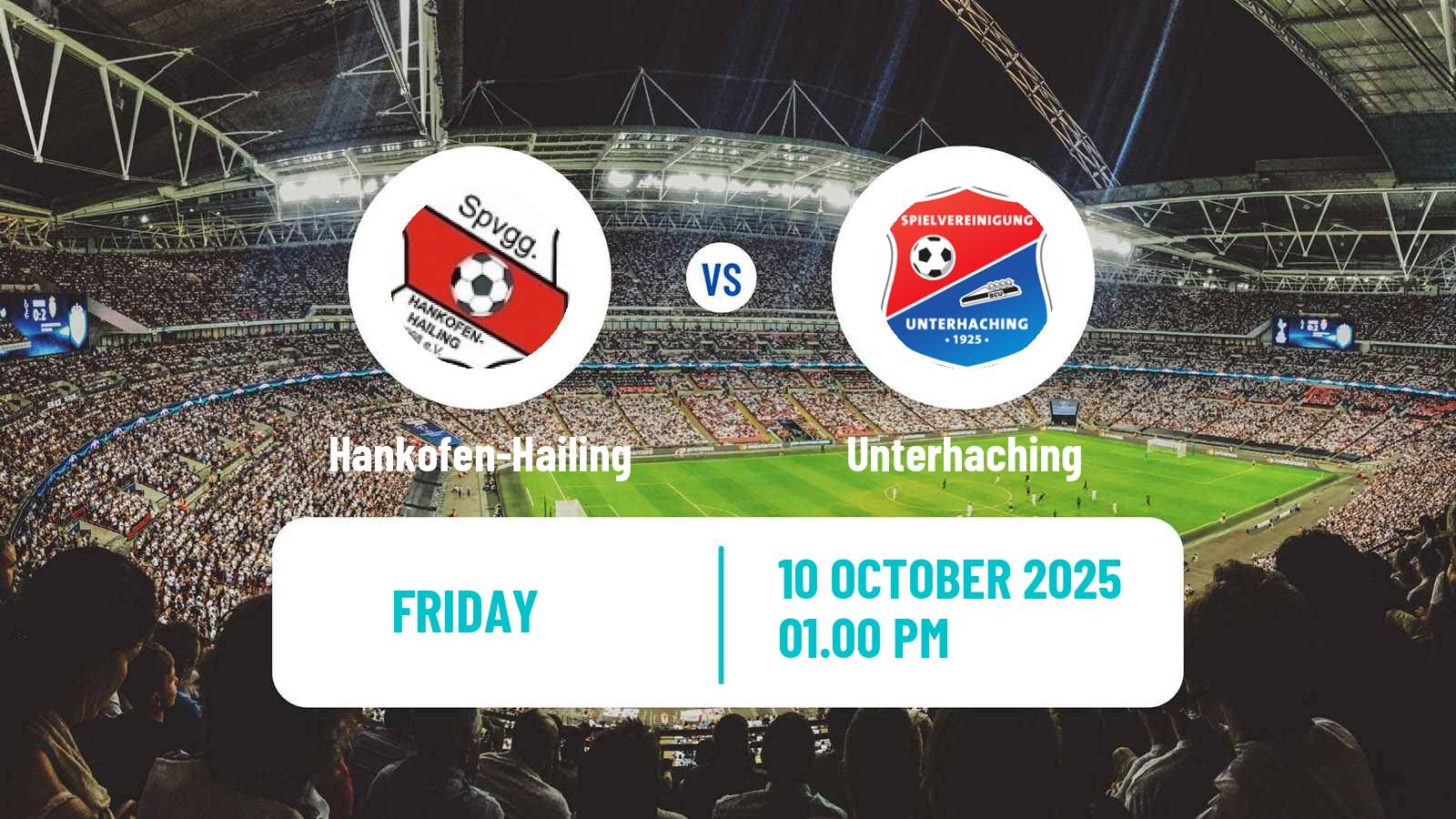 Football German Regionalliga Bayern Hankofen-Hailing - Unterhaching