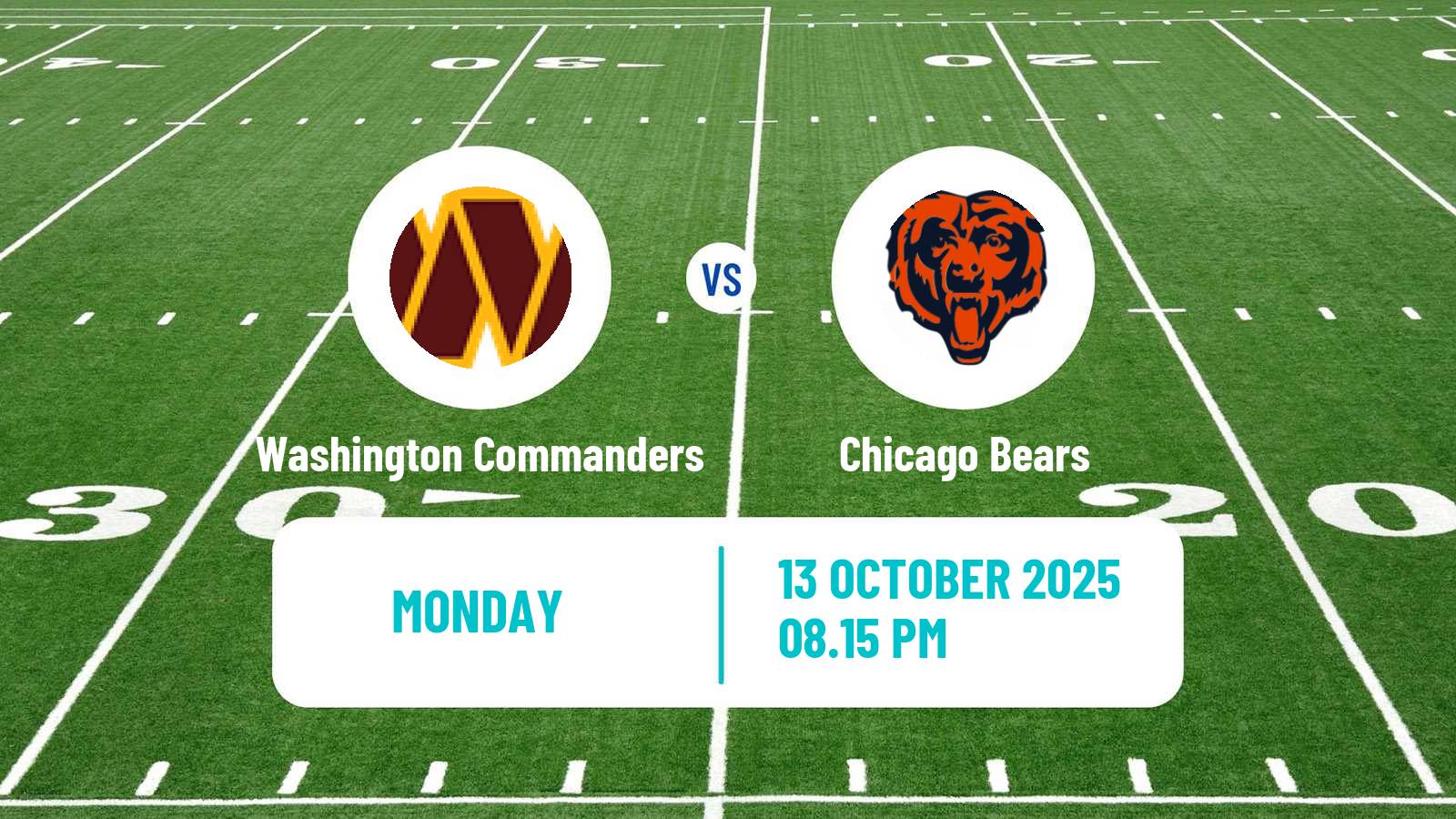 American football NFL Washington Commanders - Chicago Bears