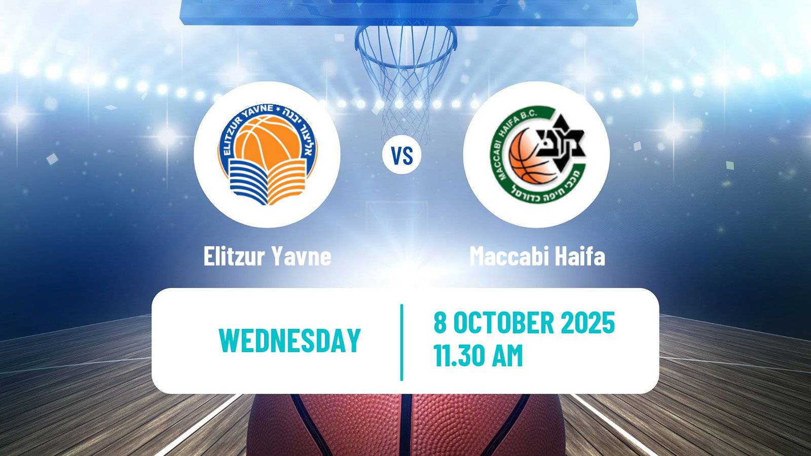 Basketball Israeli Liga Leumit Basketball Elitzur Yavne - Maccabi Haifa