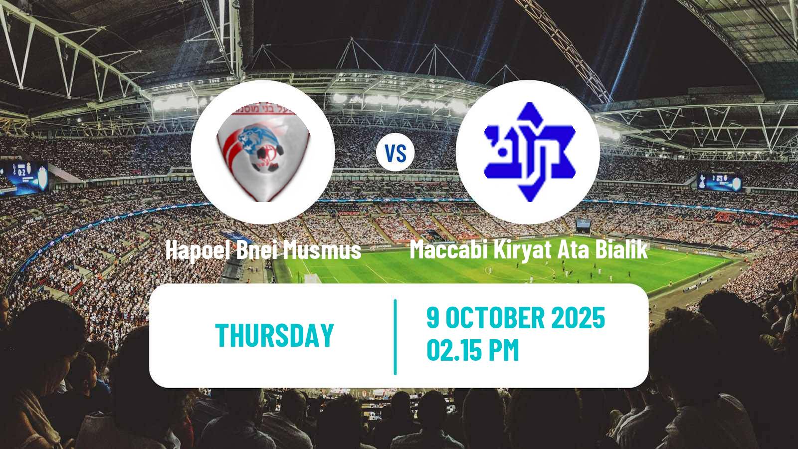 Football Israeli Liga Alef North Hapoel Bnei Musmus - Maccabi Kiryat Ata Bialik