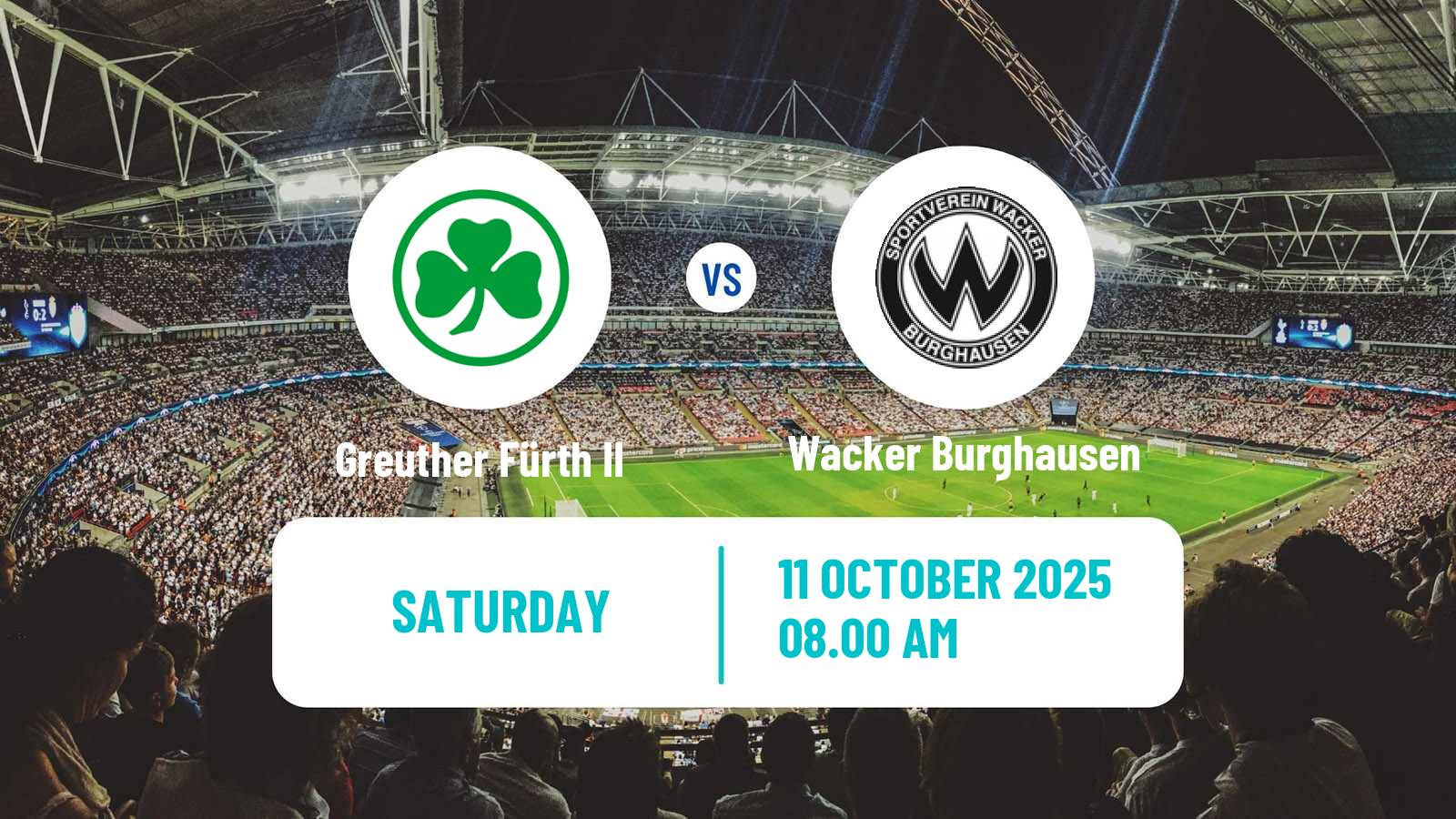 Football German Regionalliga Bayern Greuther Fürth II - Wacker Burghausen