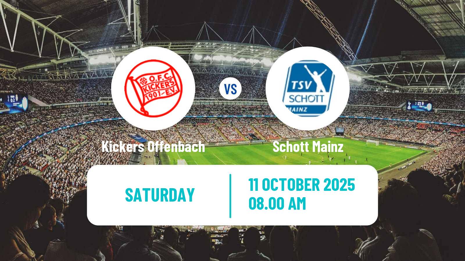 Football German Regionalliga Sudwest Kickers Offenbach - Schott Mainz