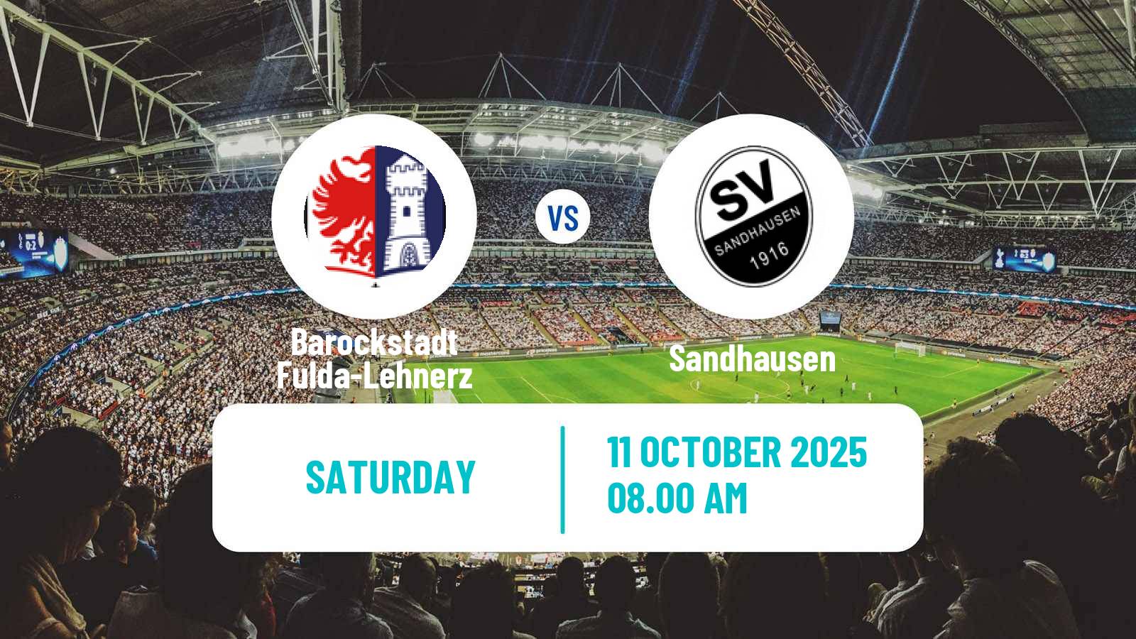 Football German Regionalliga Sudwest Barockstadt Fulda-Lehnerz - Sandhausen