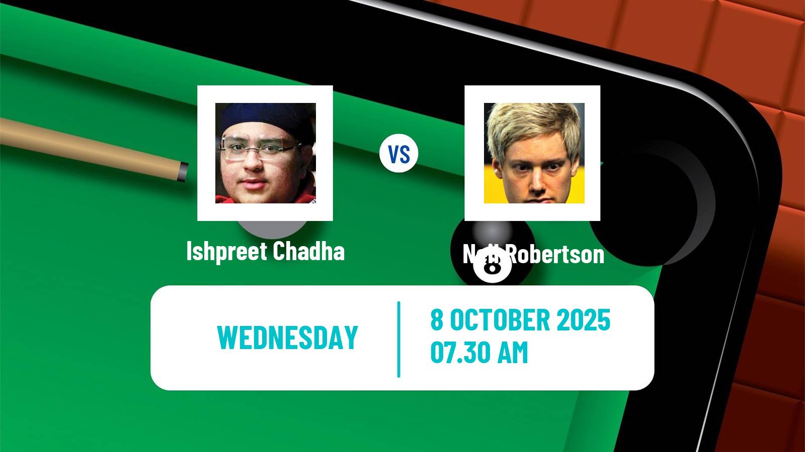 Snooker Grand Prix Ishpreet Chadha - Neil Robertson