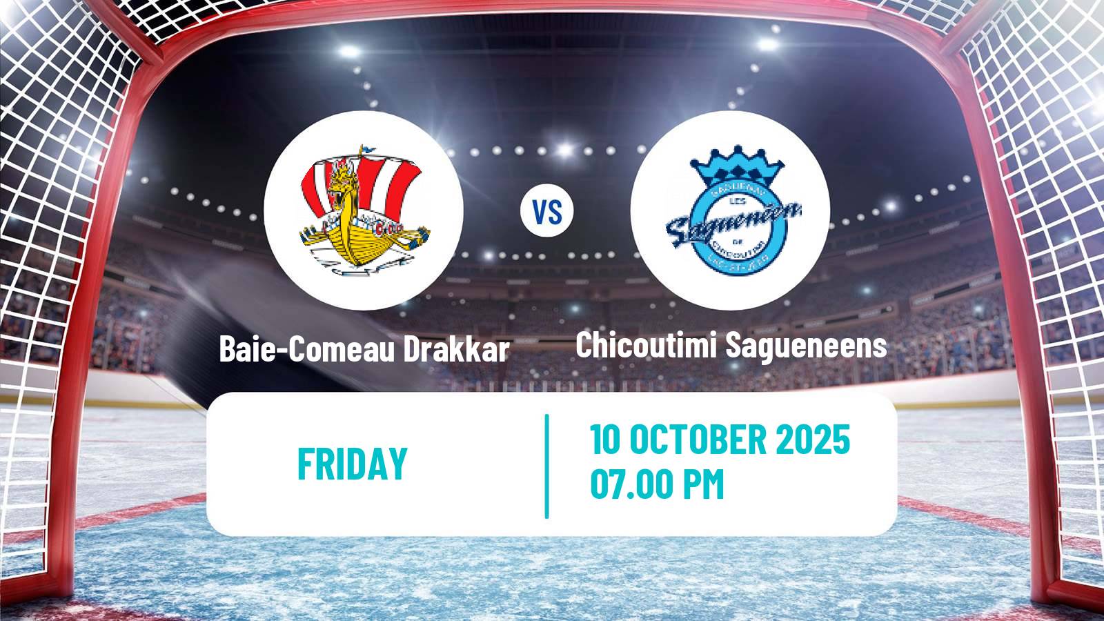 Hockey QMJHL Baie-Comeau Drakkar - Chicoutimi Sagueneens