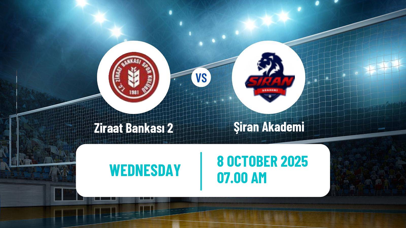 Volleyball Turkish 1 Ligi Volleyball Ziraat Bankası 2 - Şiran Akademi