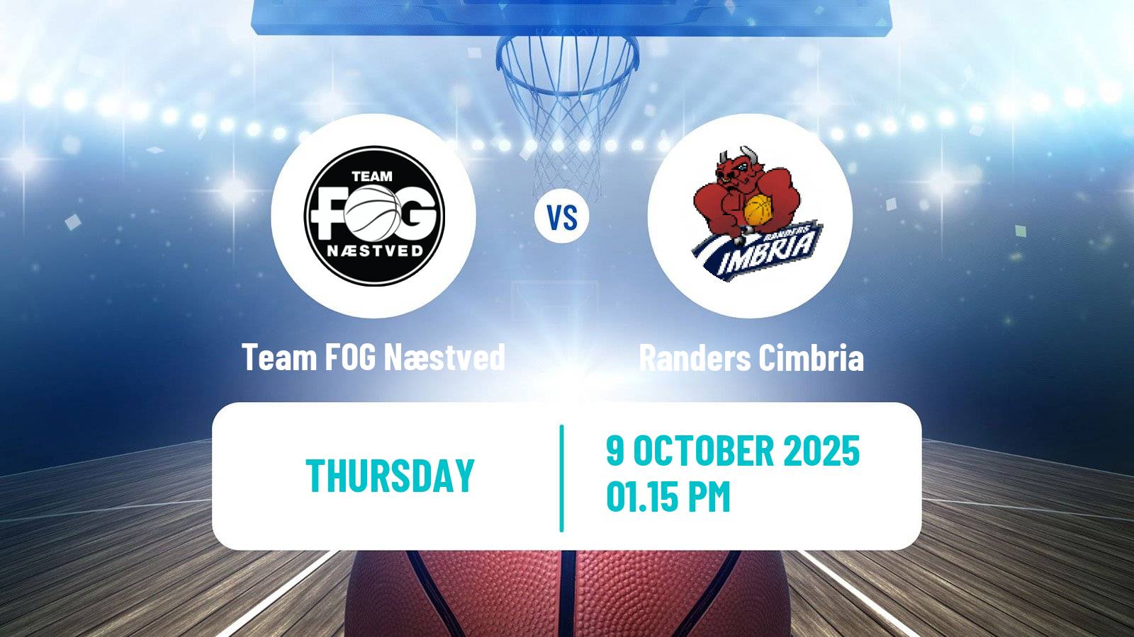Basketball Danish Basketligaen Team FOG Næstved - Randers Cimbria