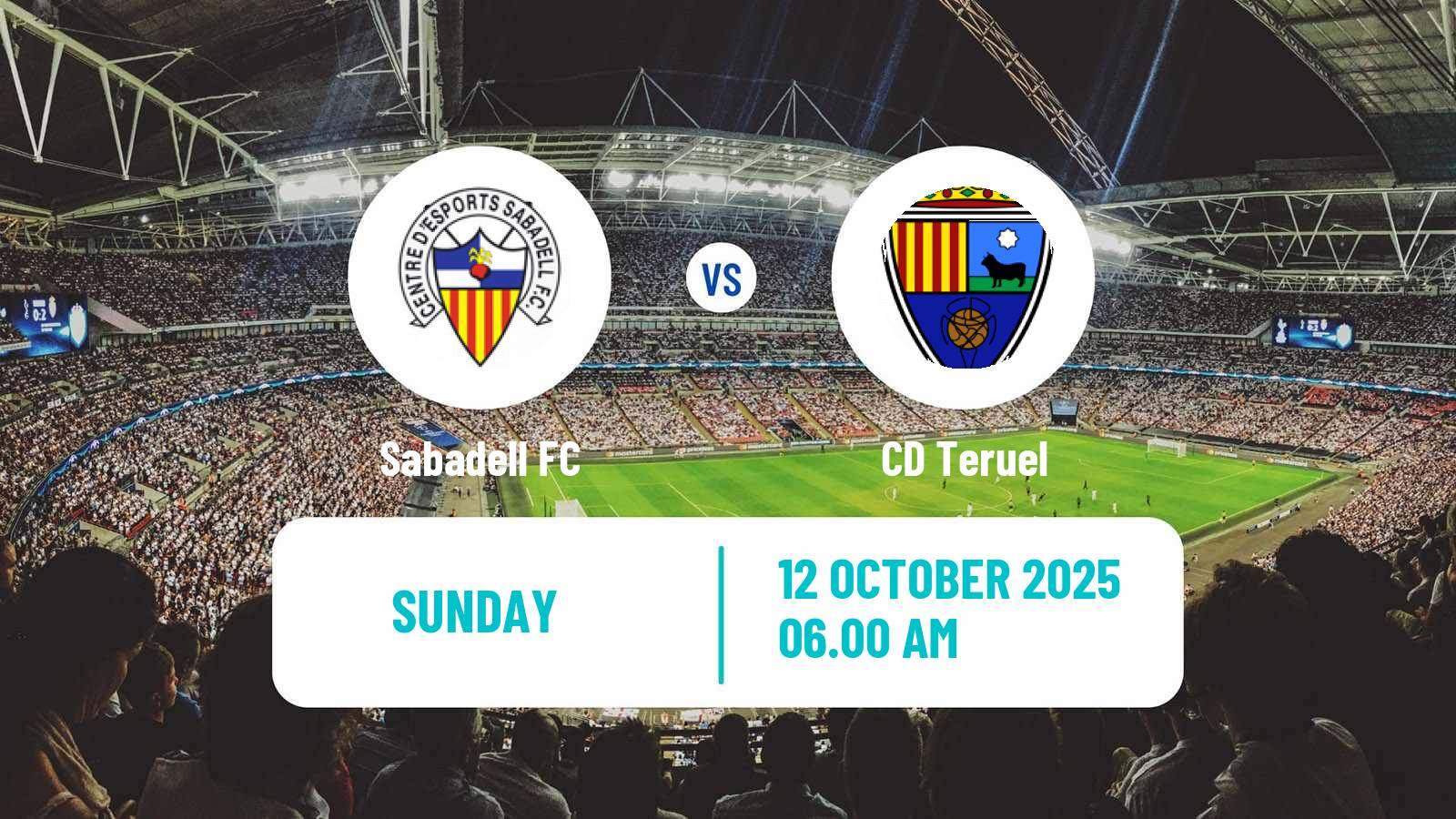 Football Spanish Primera RFEF Group 2 Sabadell - Teruel