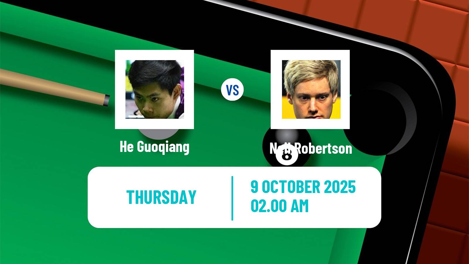 Snooker Grand Prix He Guoqiang - Neil Robertson