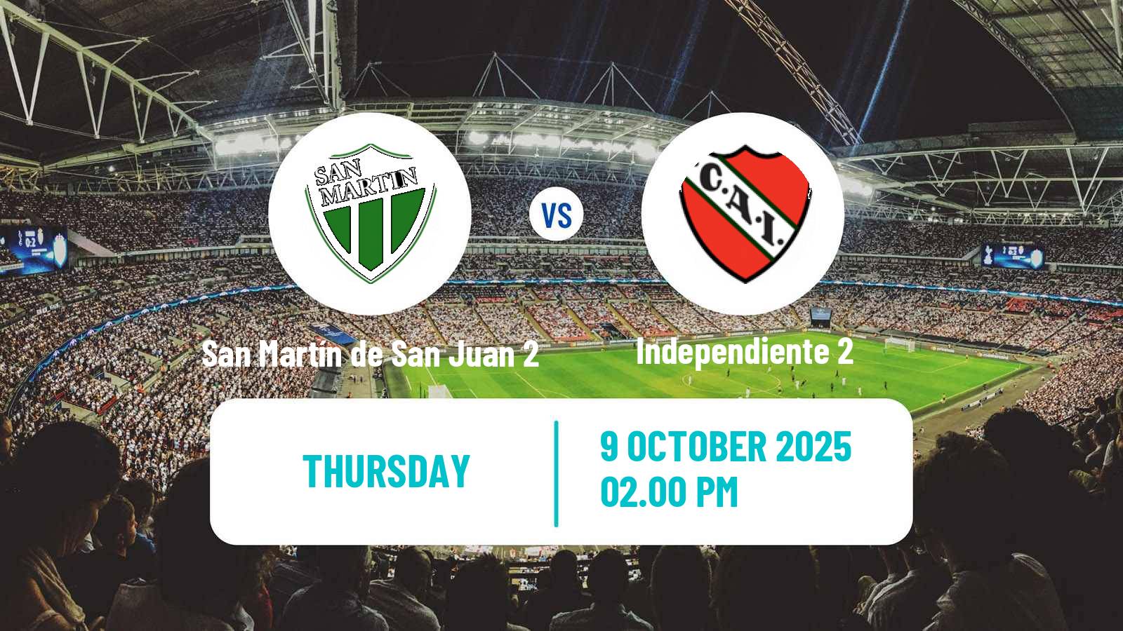 Football Argentinian Reserve League San Martín de San Juan 2 - Independiente 2