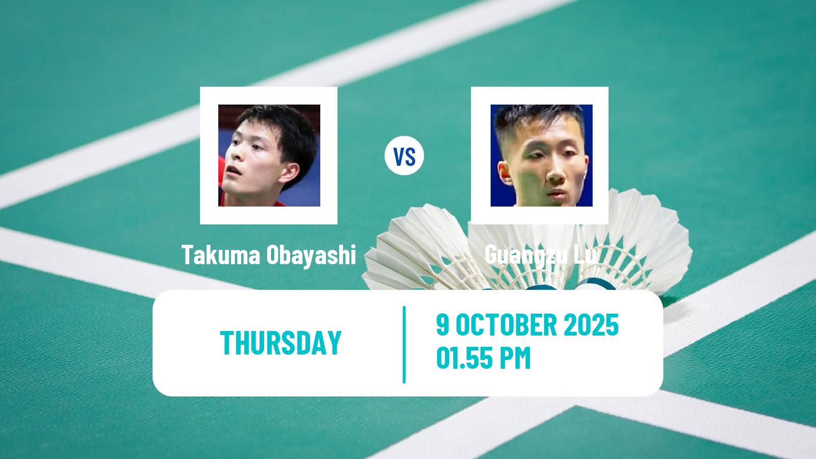 Badminton BWF World Tour Arctic Open Men Takuma Obayashi - Guangzu Lu