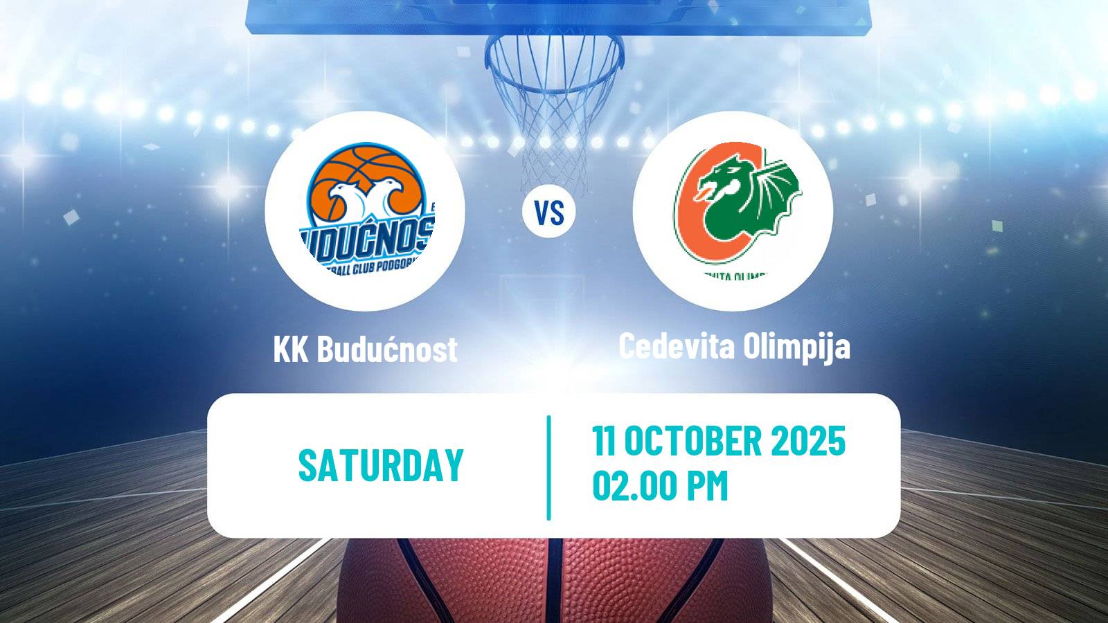Basketball Adriatic League KK Budućnost - Cedevita Olimpija