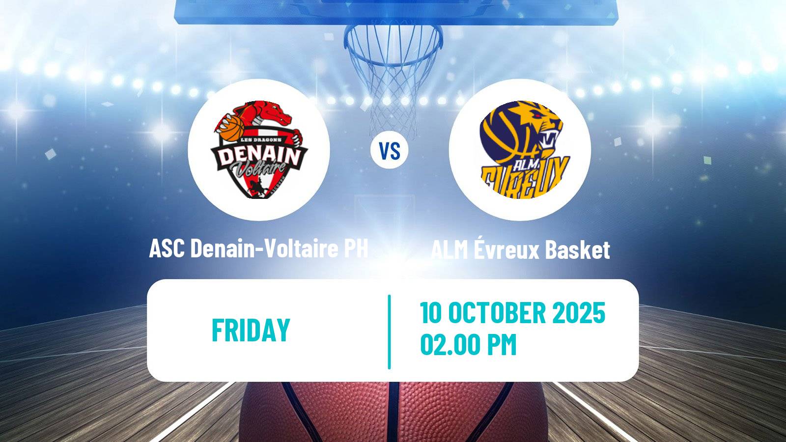 Basketball French LNB Pro B ASC Denain-Voltaire PH - ALM Évreux Basket