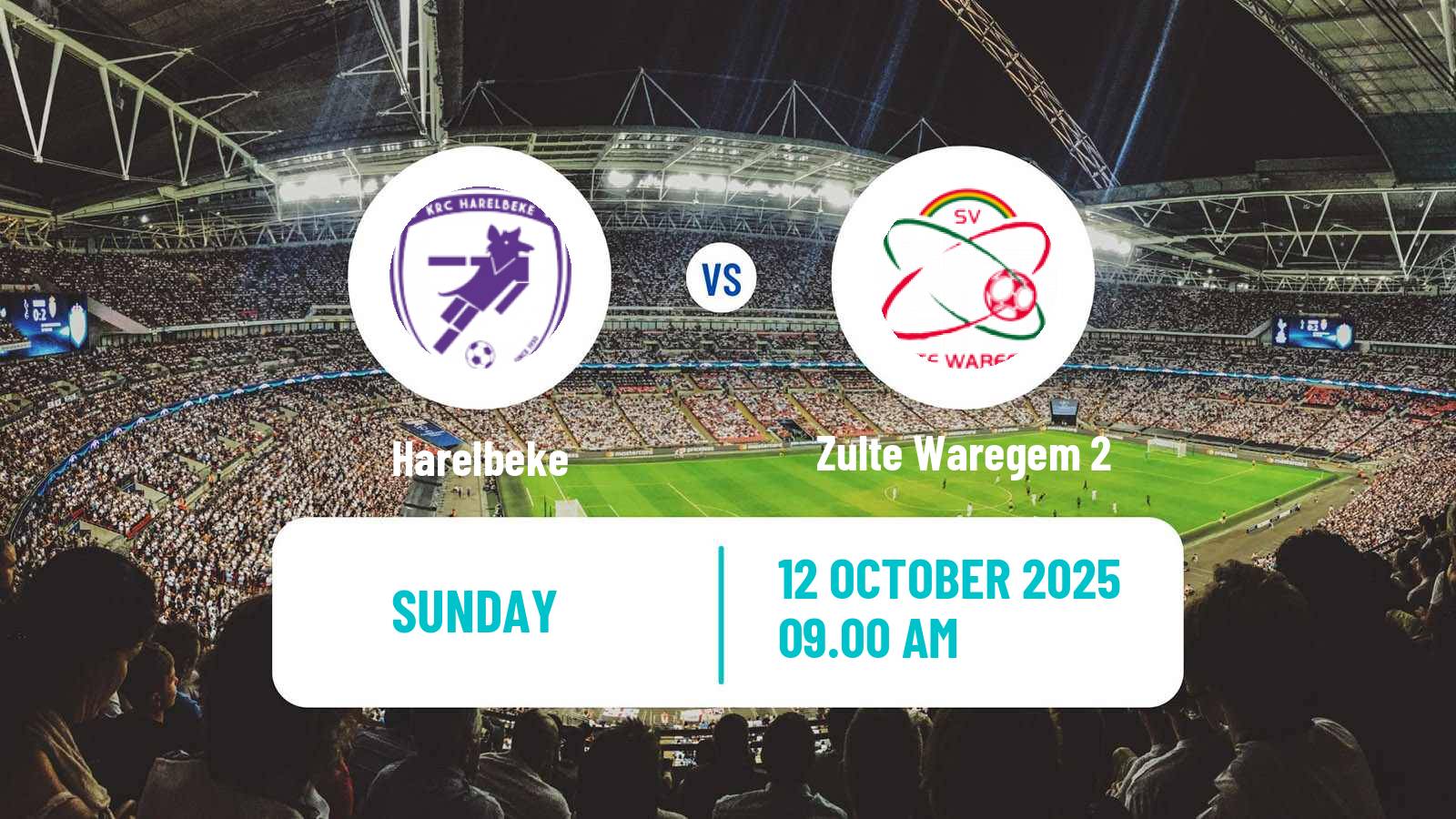 Football Belgian Second Amateur Division Group A Harelbeke - Zulte Waregem 2