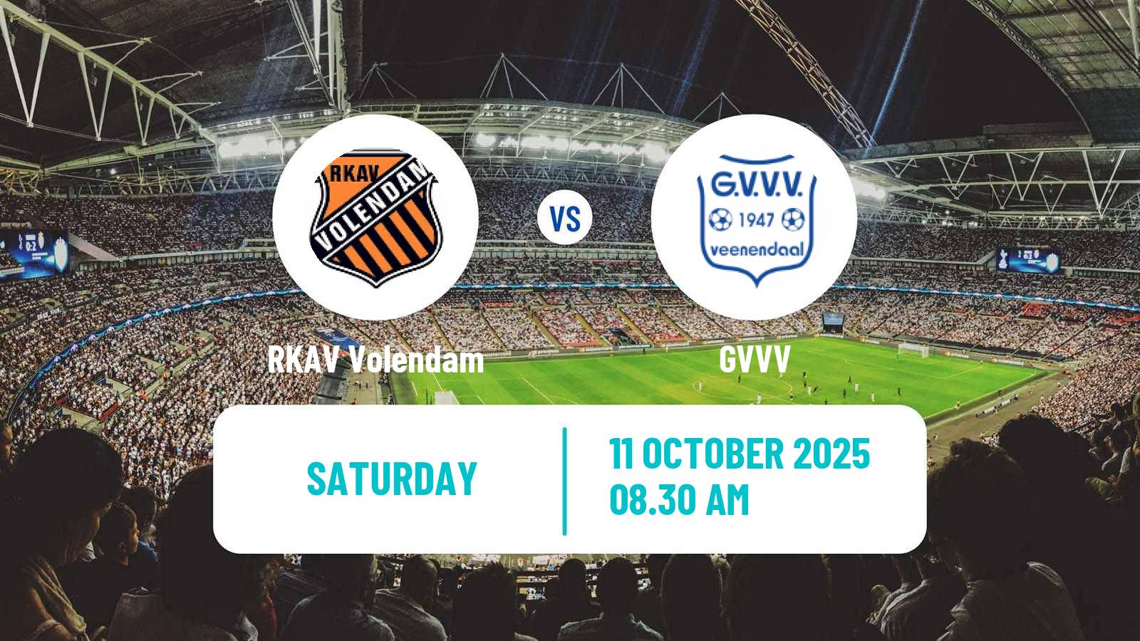 Football Dutch Tweede Divisie RKAV Volendam - GVVV