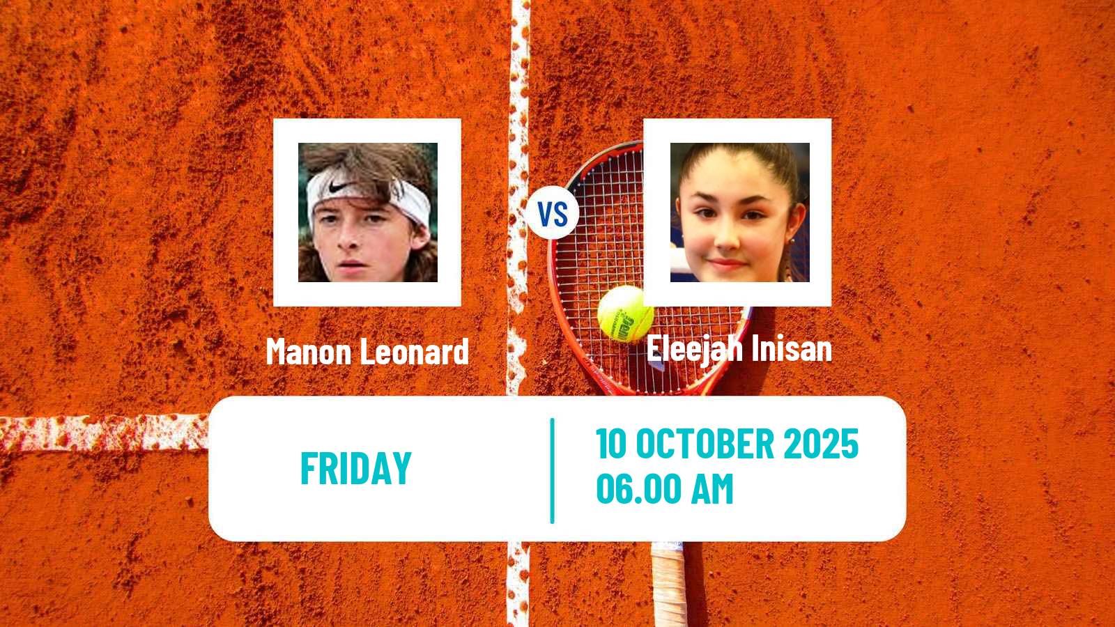 Tennis ITF W15 Monastir 34 Women Manon Leonard - Eleejah Inisan