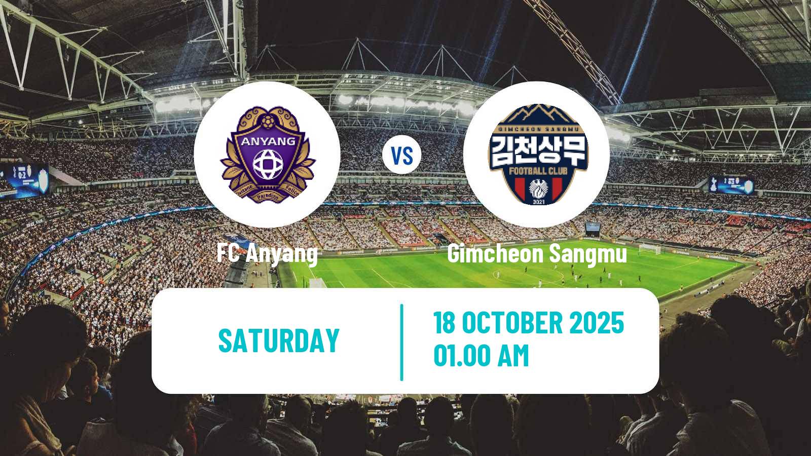 Football South Korean K-League 1 Anyang - Gimcheon Sangmu