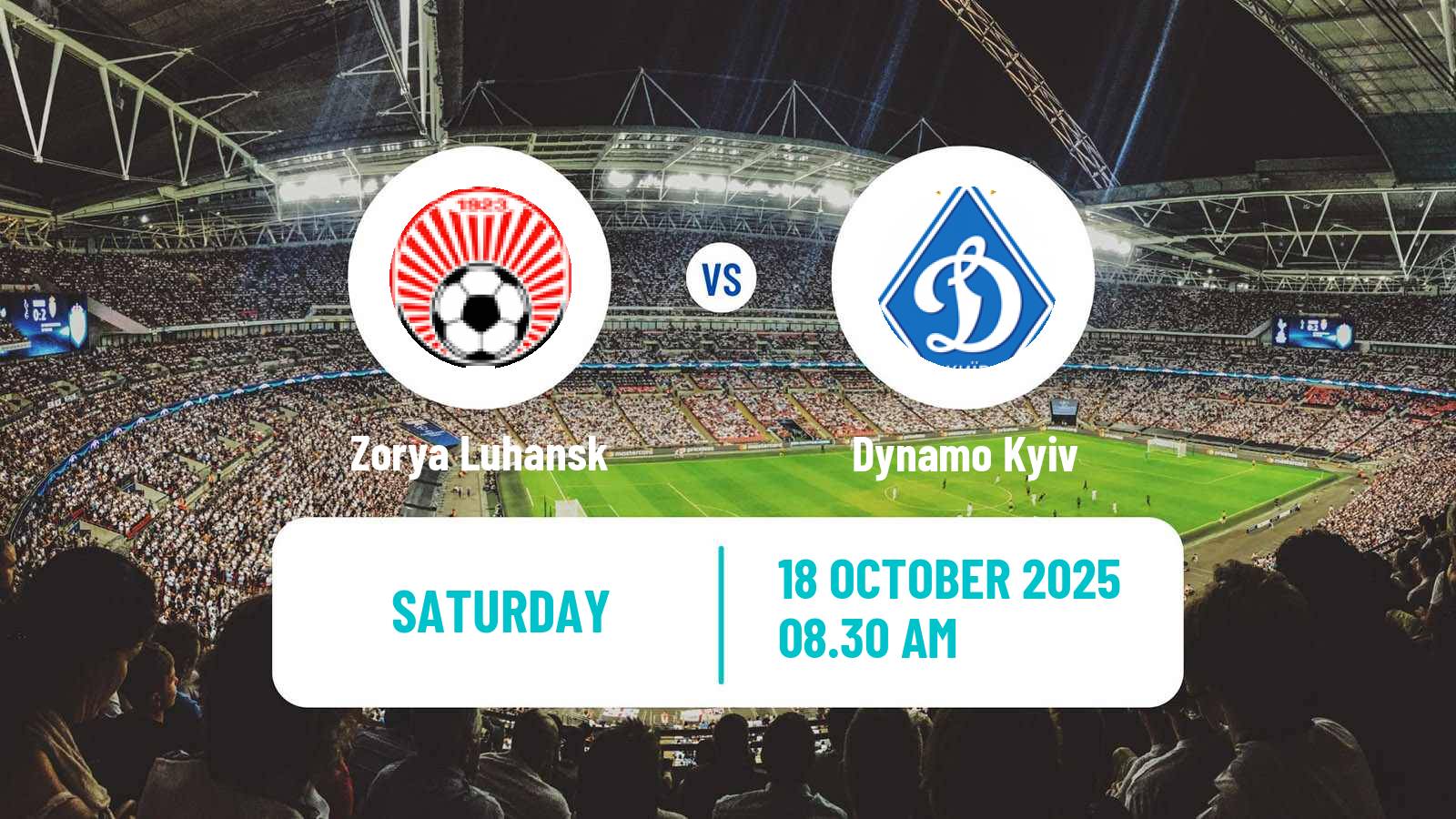 Football Ukrainian Premier League Zorya Luhansk - Dynamo Kyiv