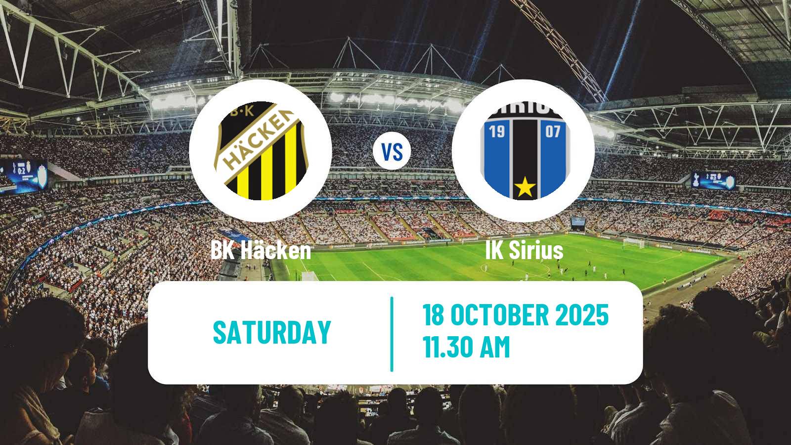 Football Swedish Allsvenskan Häcken - Sirius