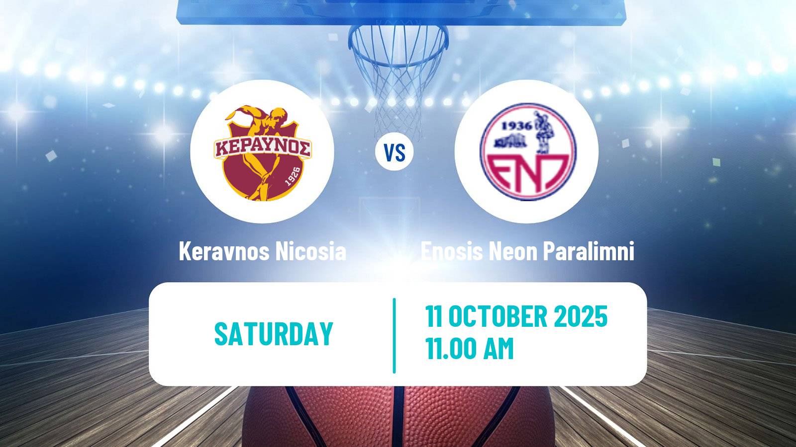 Basketball Cypriot Division A Basketball Keravnos Nicosia - Enosis Neon Paralimni