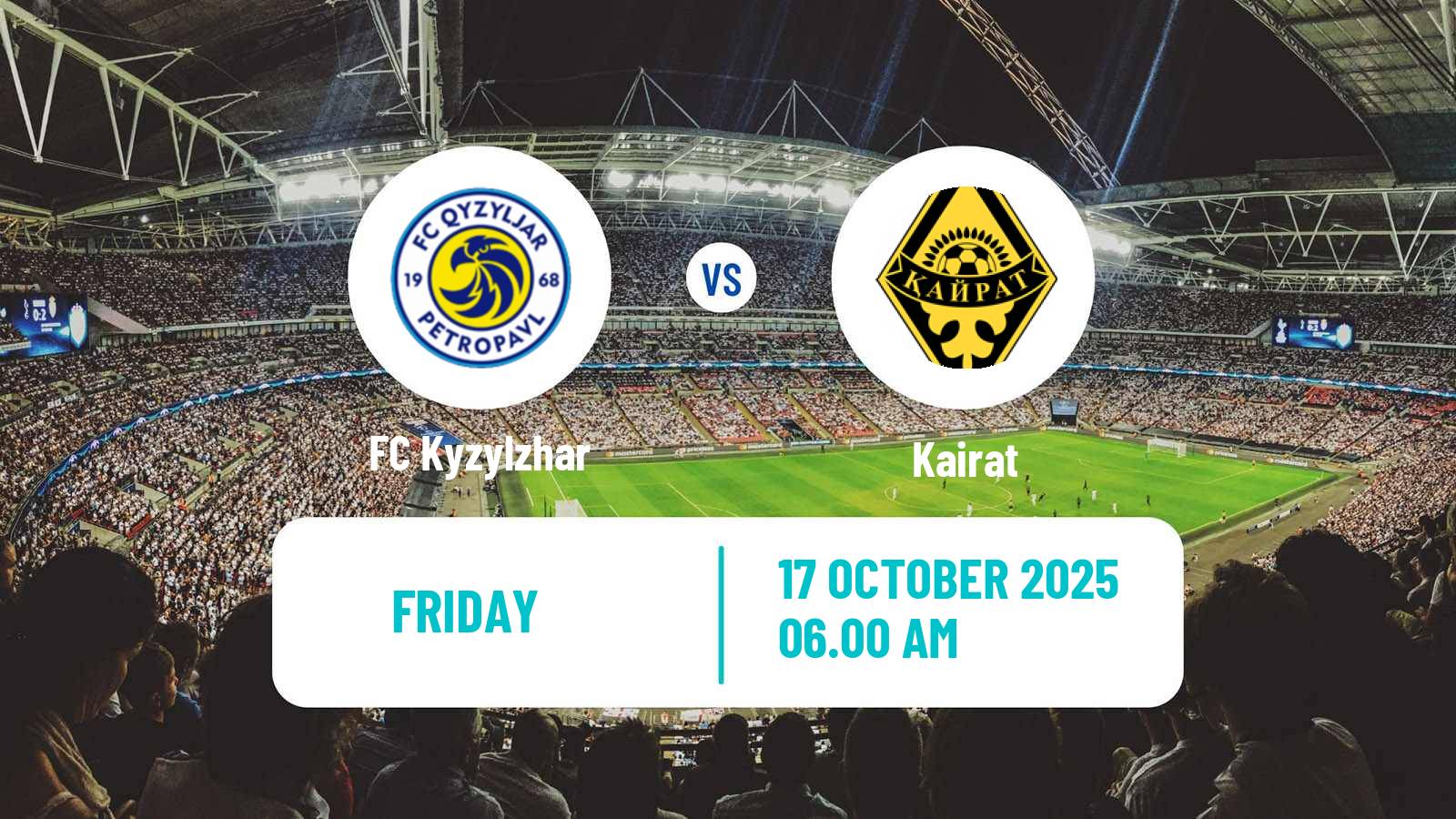 Football Kazakh Premier League Kyzylzhar - Kairat