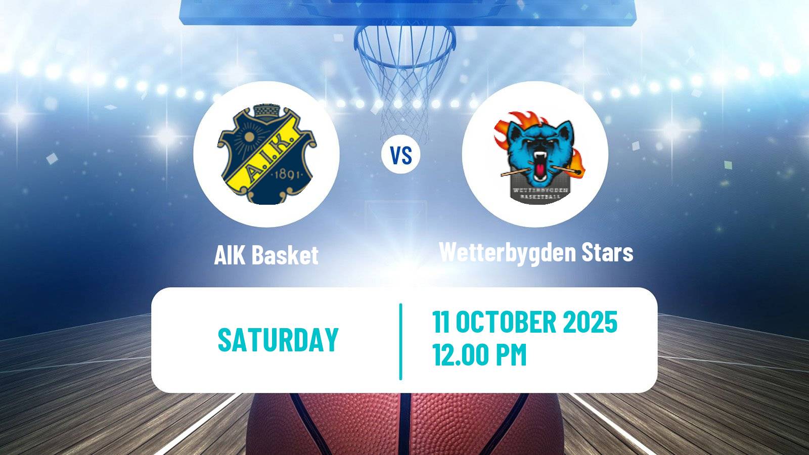 Basketball Swedish Superettan Basketball AIK Basket - Wetterbygden Stars