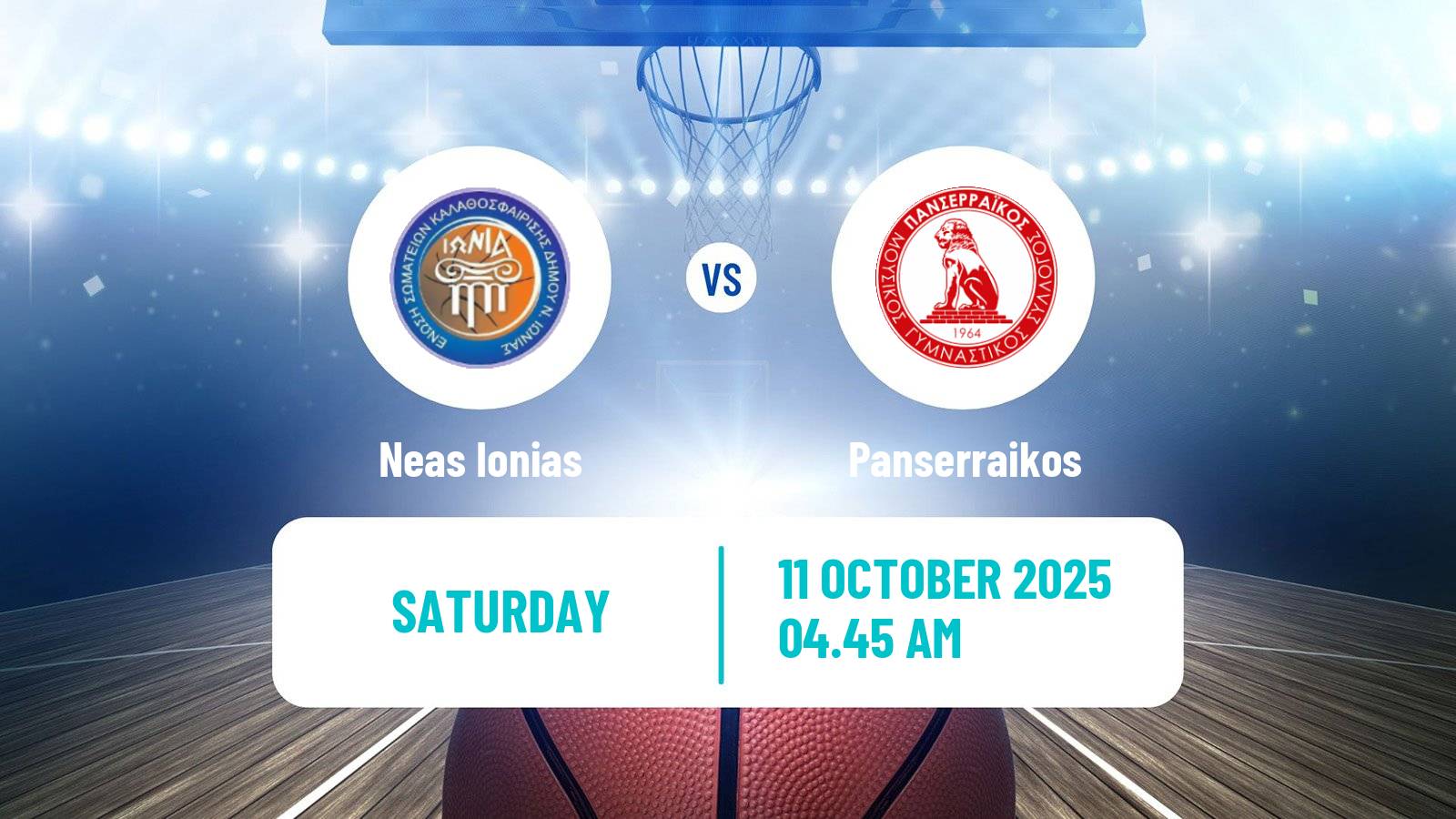 Basketball Greek Basket League A1 Women Neas Ionias - Panserraikos