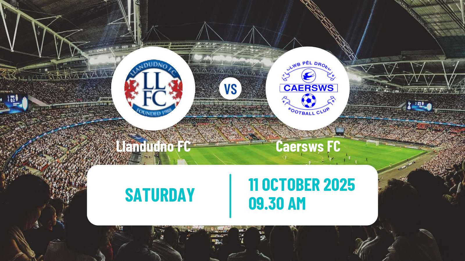 Football Welsh Cymru North Llandudno - Caersws