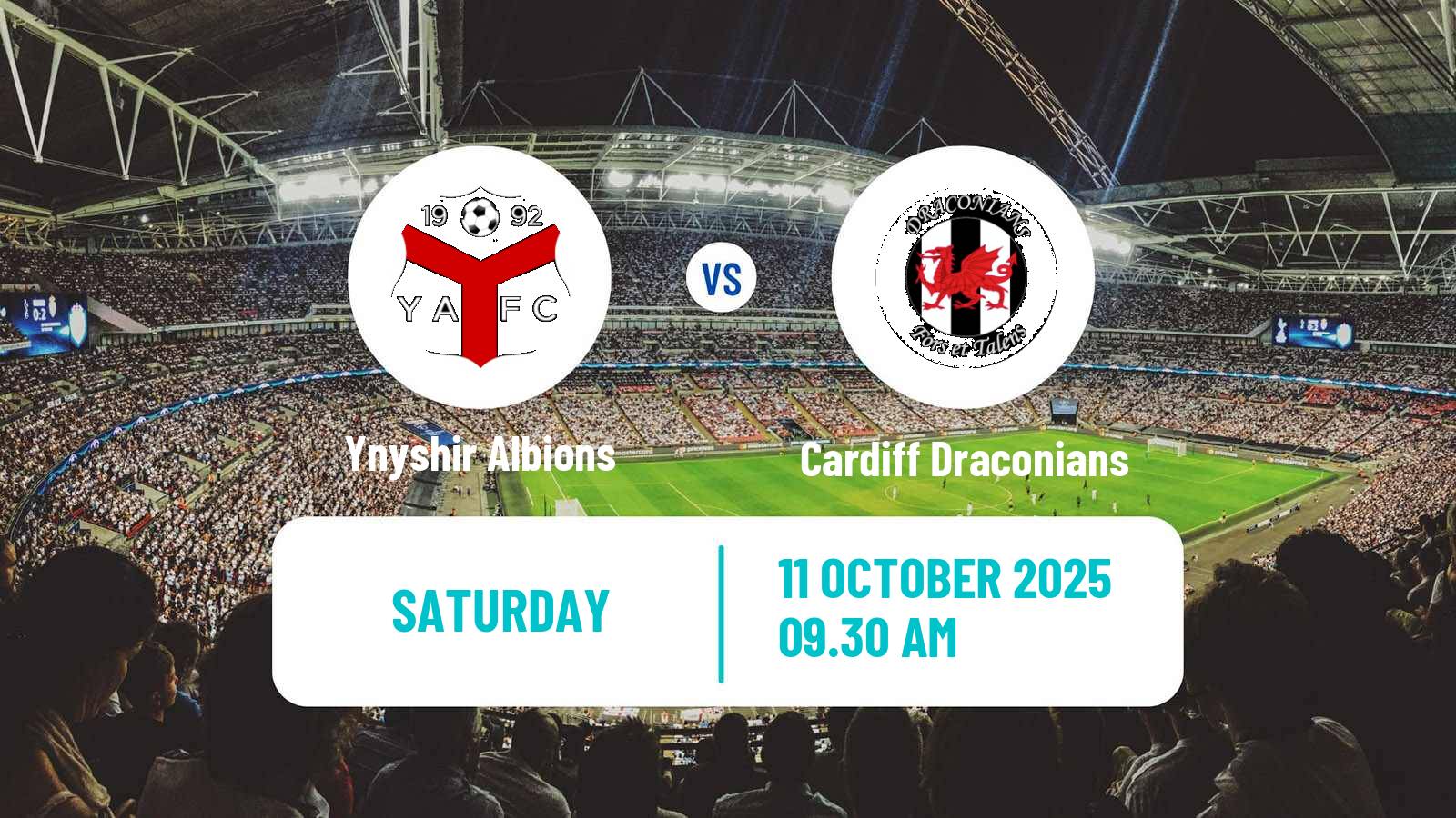 Football Welsh Cymru South Ynyshir Albions - Cardiff Draconians