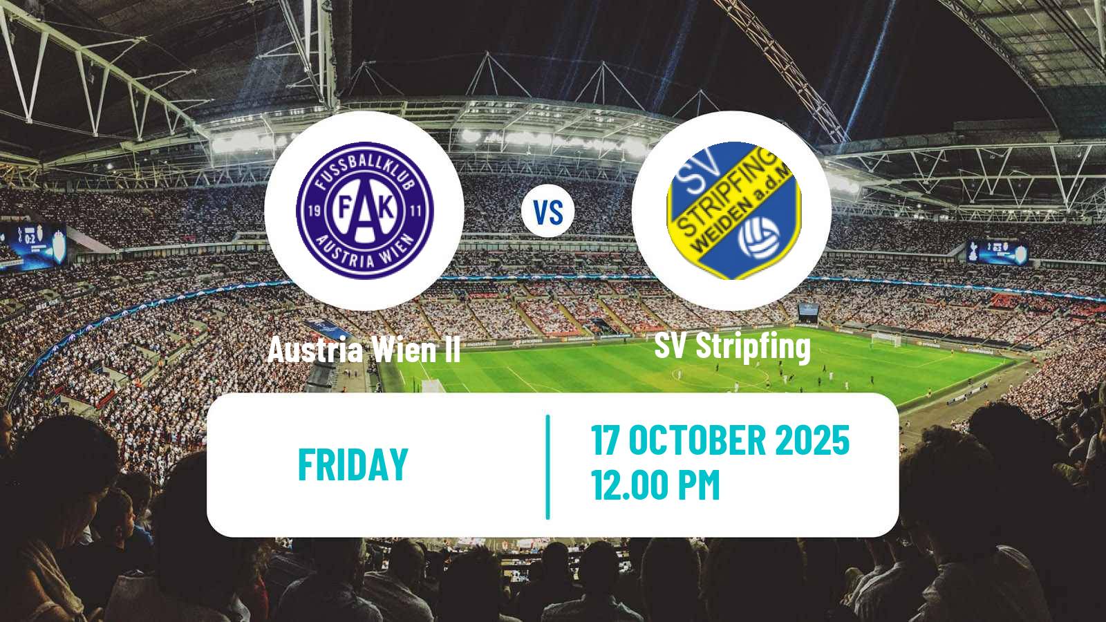 Football Austrian 2 Liga Austria Wien II - Stripfing